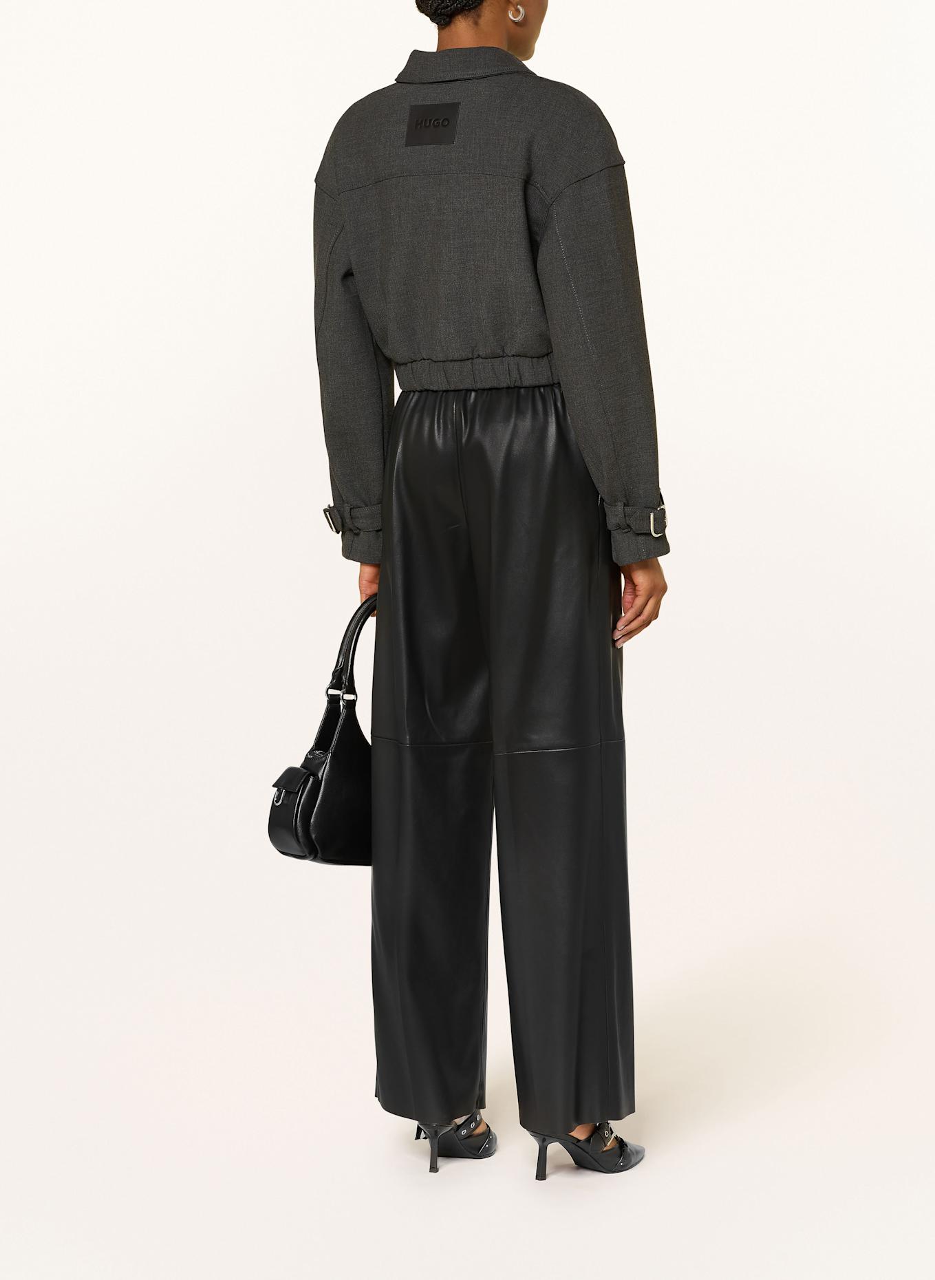 HUGO HASABELLE trousers in leather look: BLACK