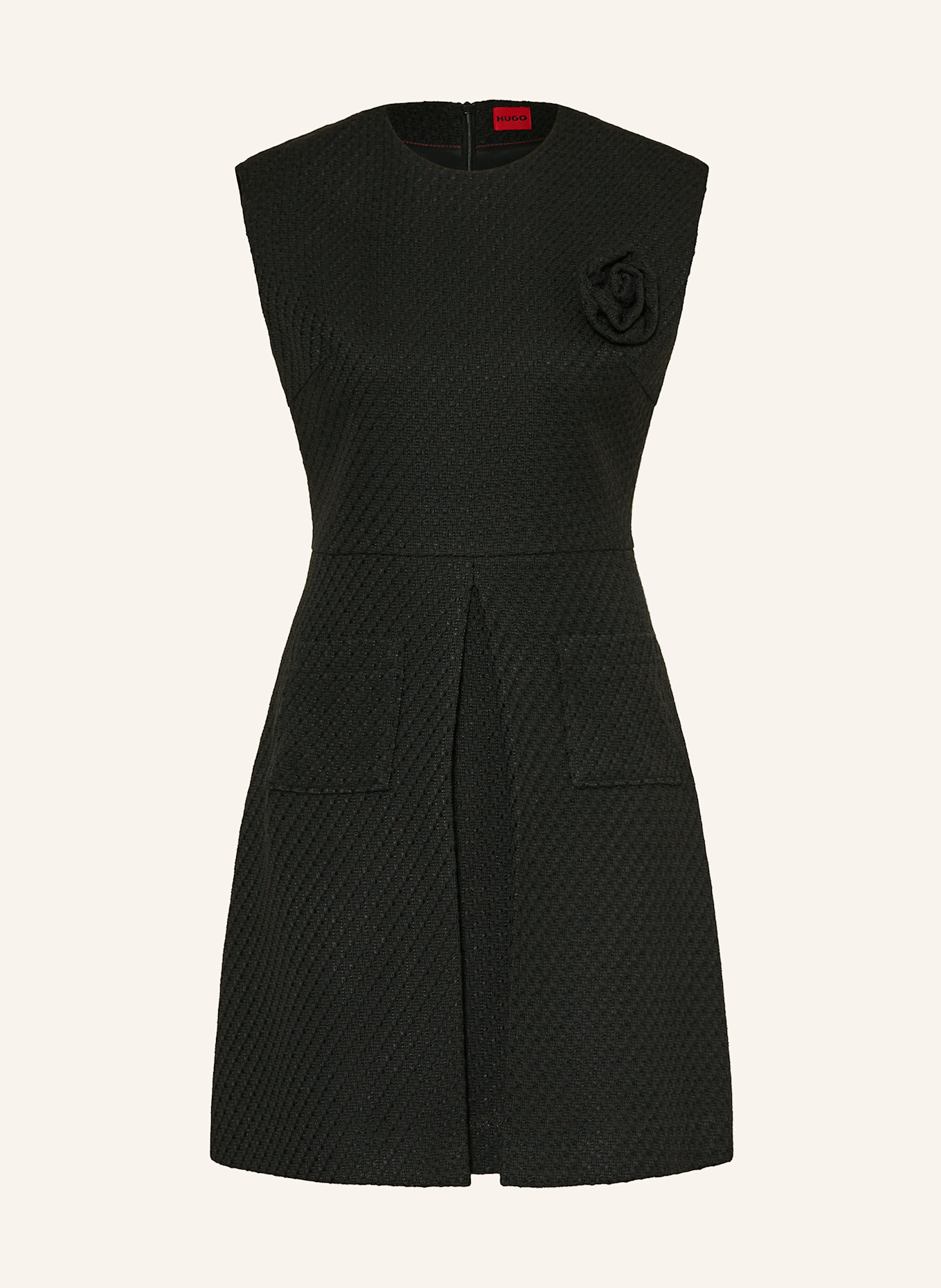 HUGO Bouclé-Kleid KYRIA: SCHWARZ