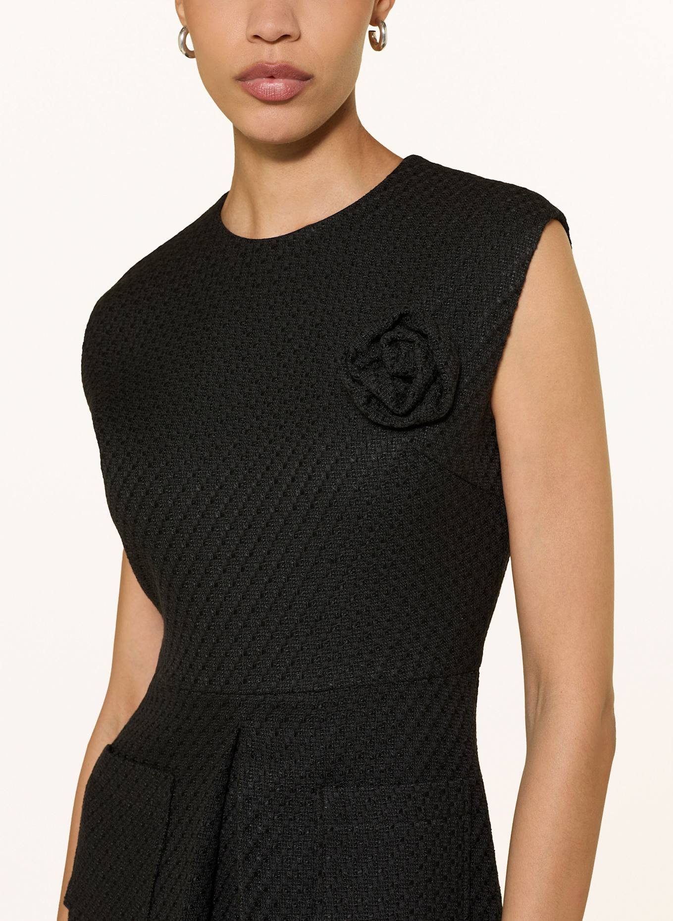 HUGO Bouclé-Kleid KYRIA: SCHWARZ