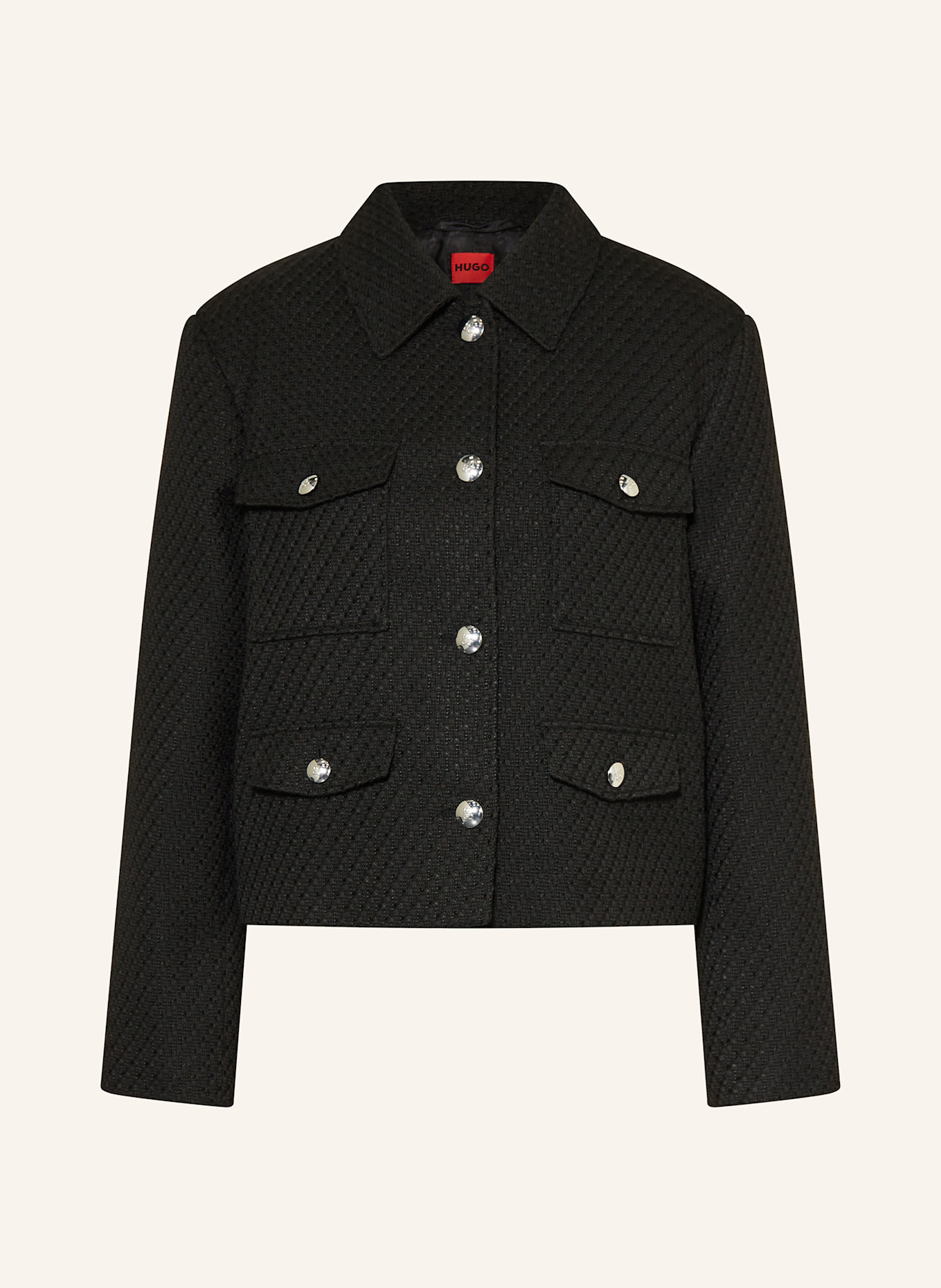 HUGO Tweed-Jacke ALAYNA: SCHWARZ