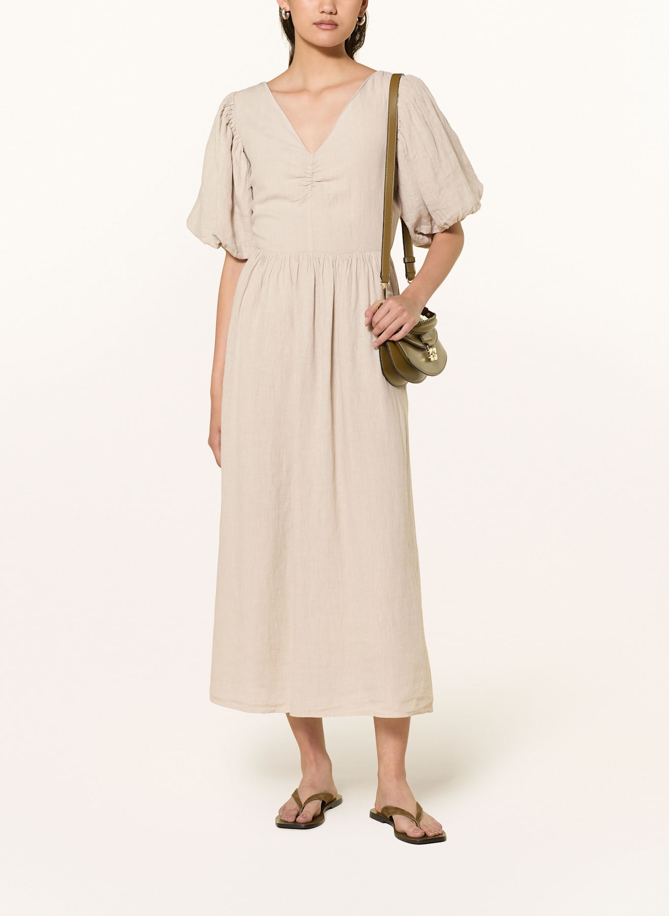 MRS & HUGS robe en lin: TAUPE