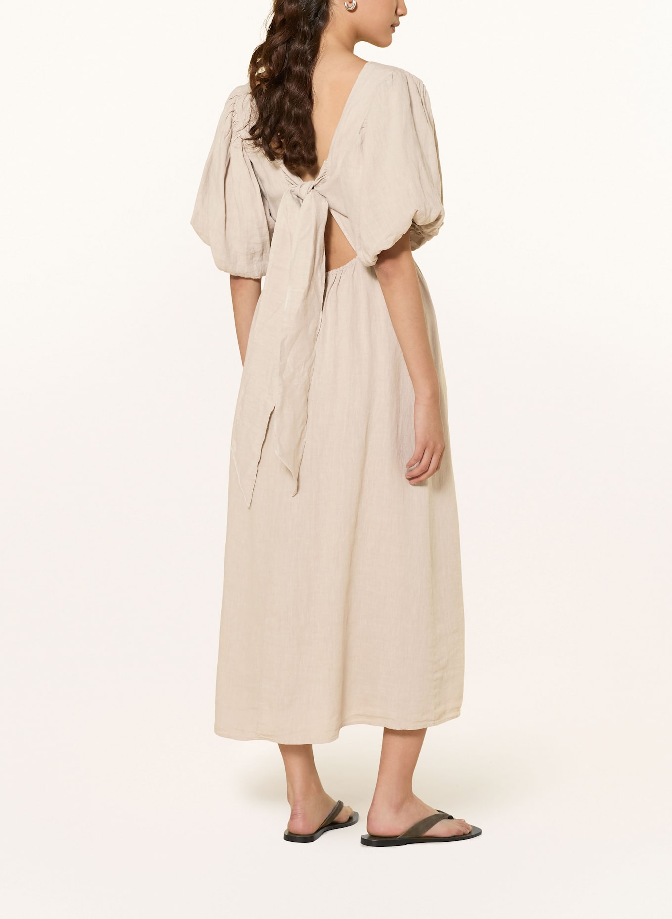 MRS & HUGS robe en lin: TAUPE