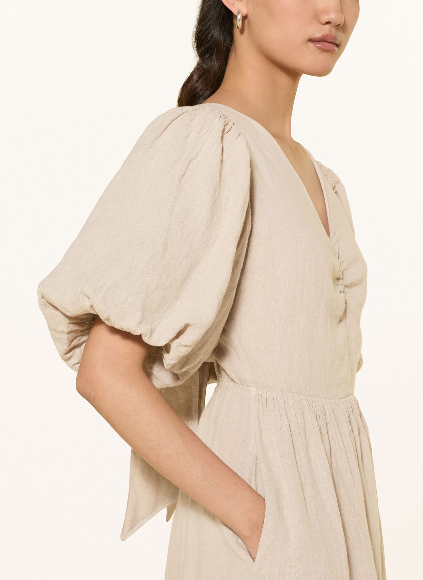 MRS & HUGS robe en lin: TAUPE