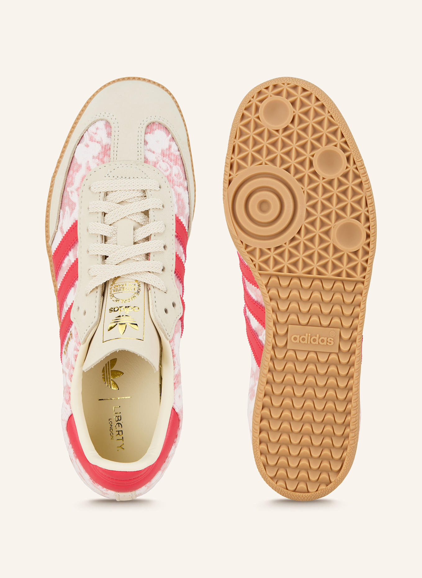 adidas Originals Sneakers SAMBA OG X LIBERTY LONDON: CREME/ HELLROT/ WEISS