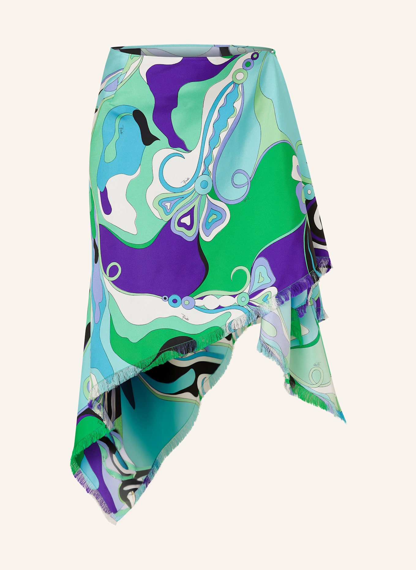 PUCCI jupe en soie: TURQUOISE / VERT / LILAS