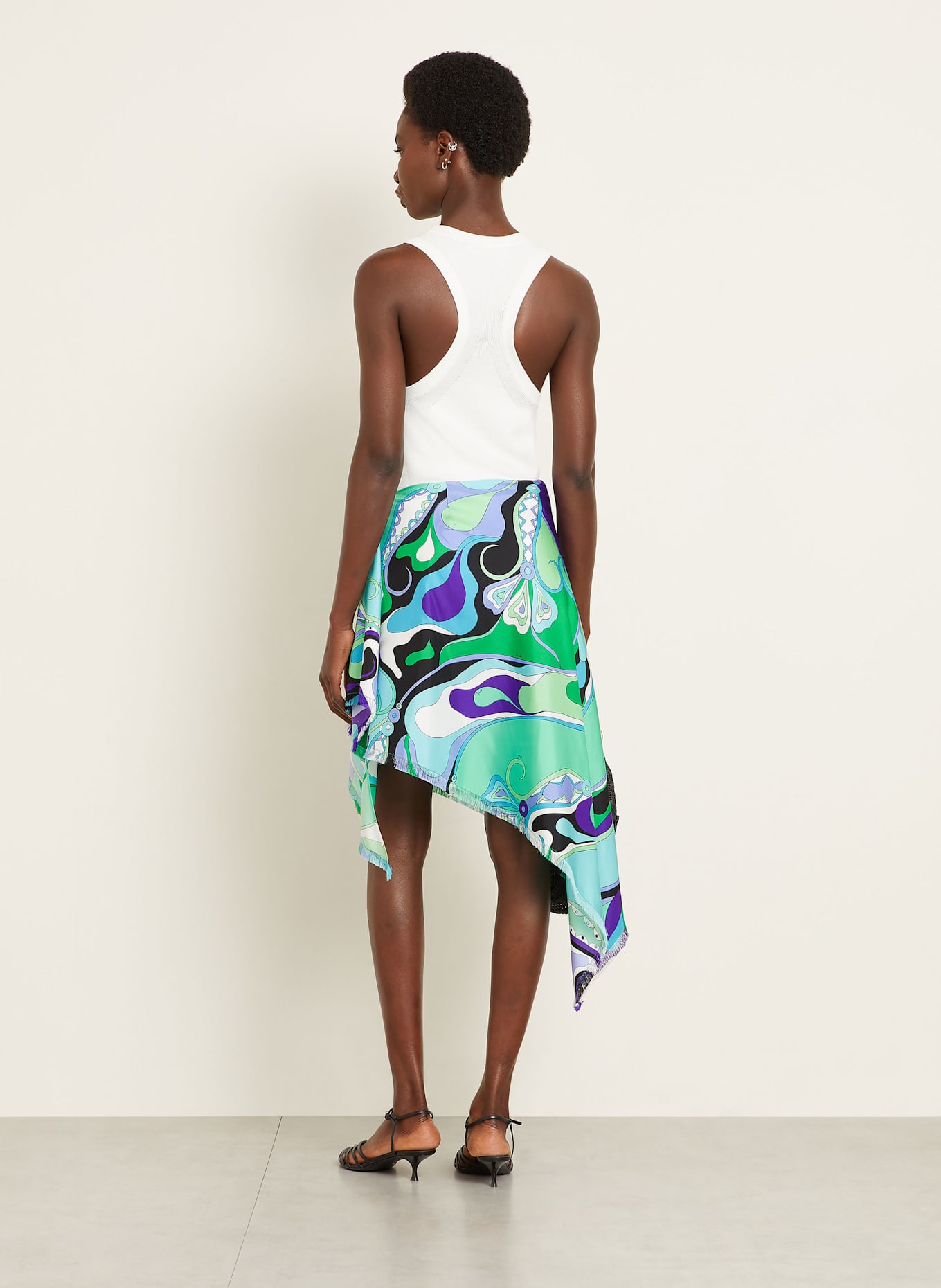 PUCCI jupe en soie: TURQUOISE / VERT / LILAS