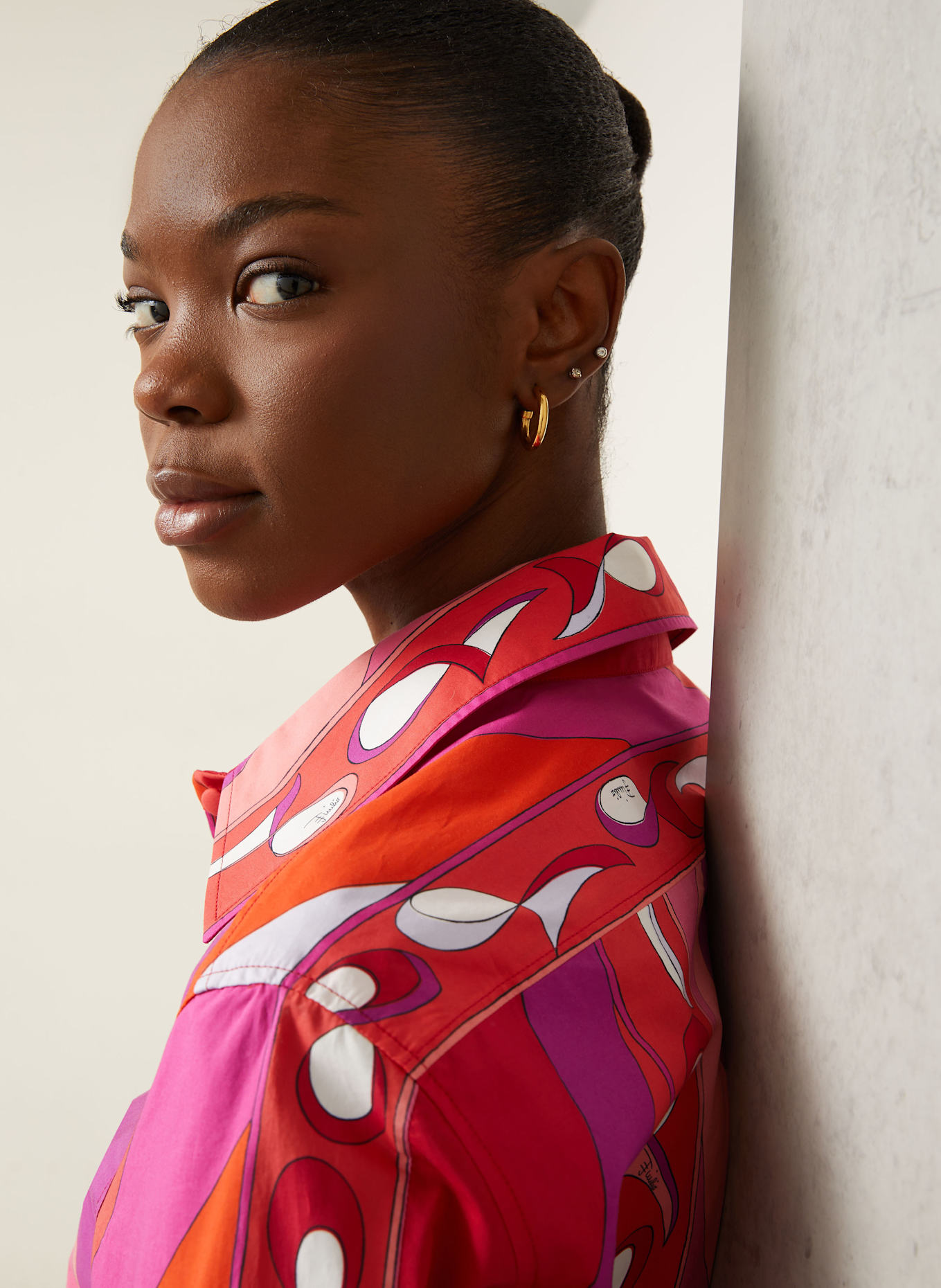 PUCCI Hemdbluse CAMICIA: ROT / PINK / ORANGE