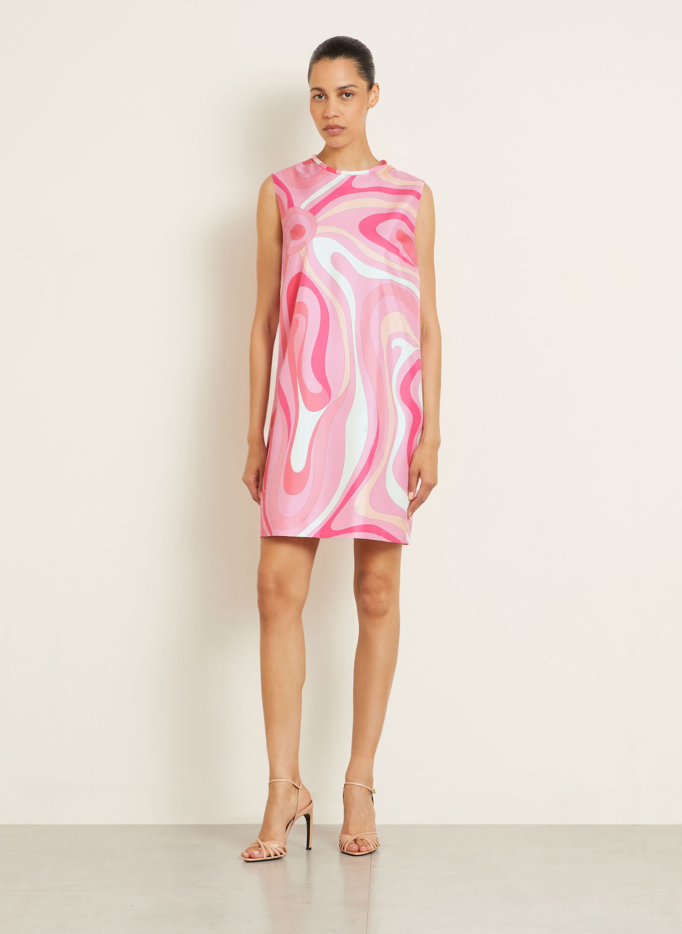 PUCCI Seidenkleid: ROSA/ PINK/ CREME