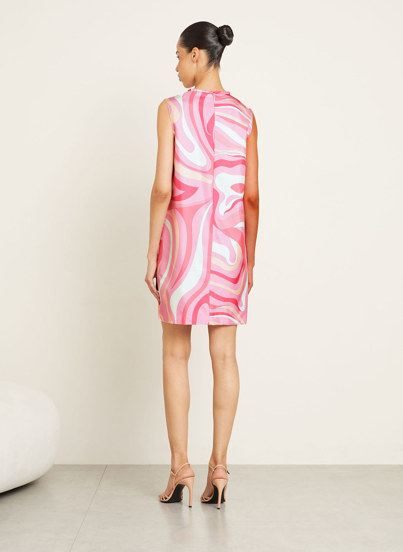 PUCCI Seidenkleid: ROSA/ PINK/ CREME