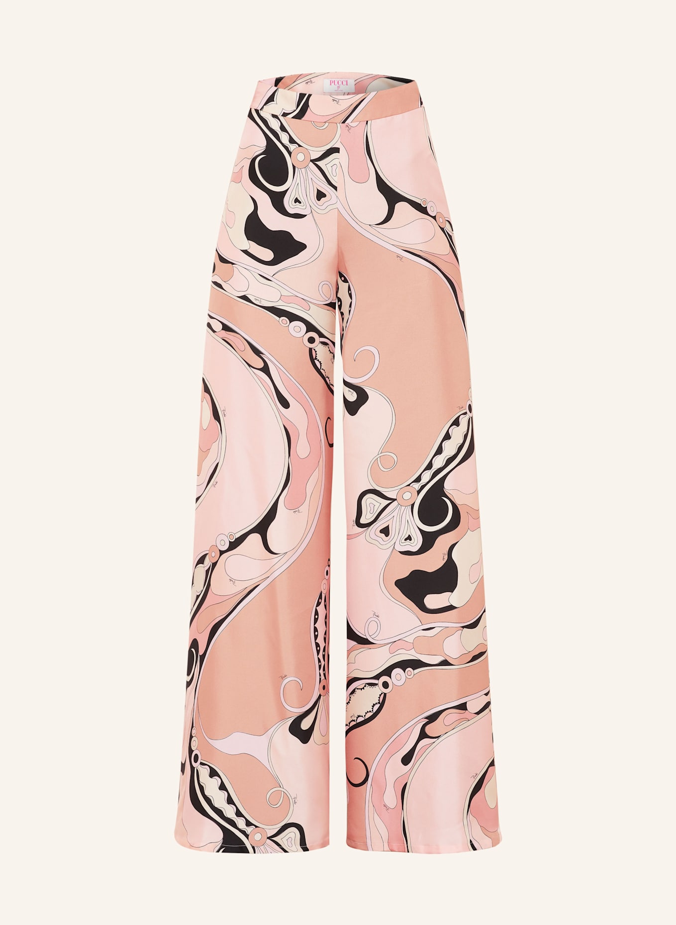 PUCCI Marlenehose aus Seide: ROSÉ / NUDE / SCHWARZ