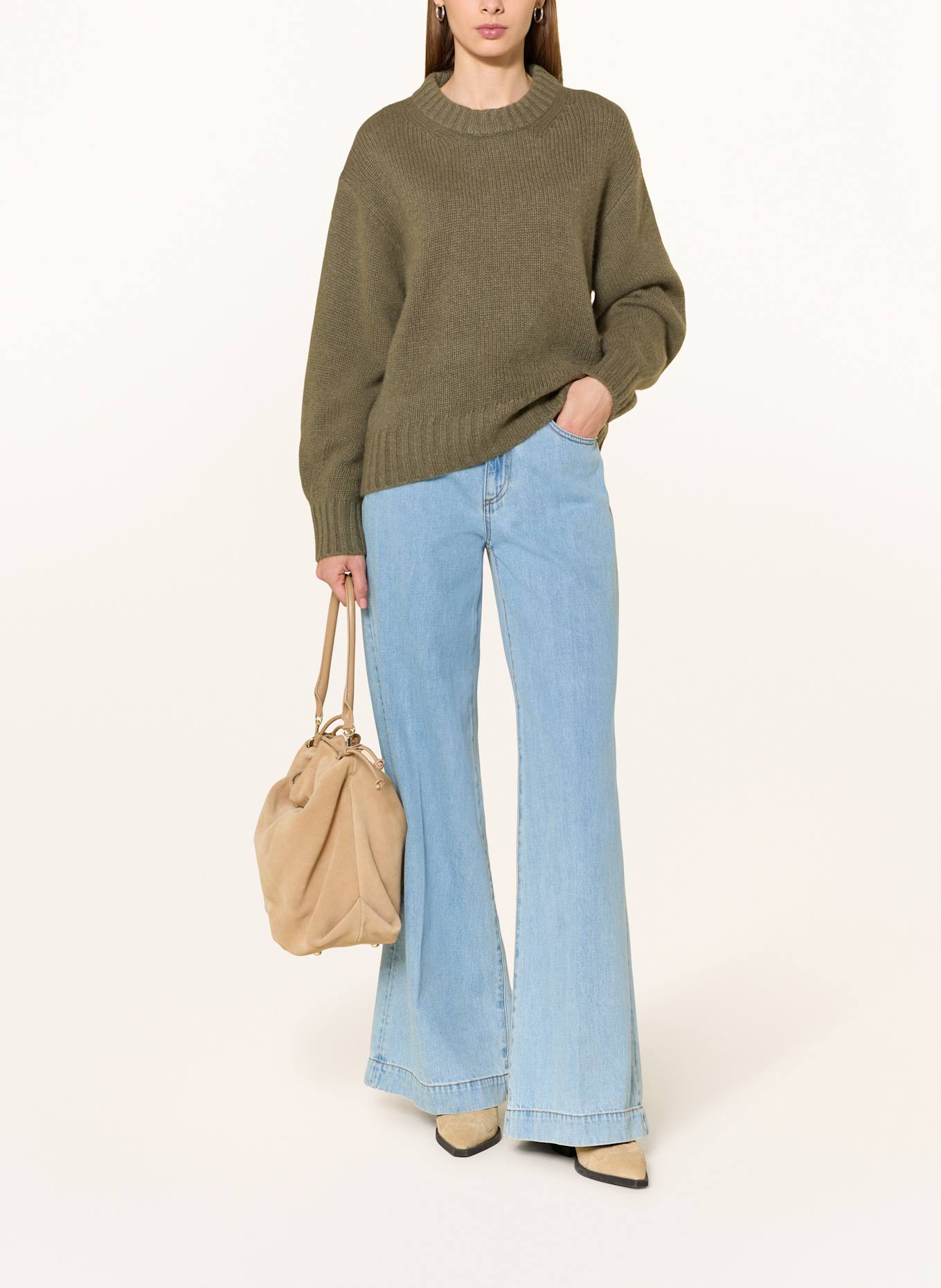 darling harbour Cashmere-Pullover: MOSS GREEN