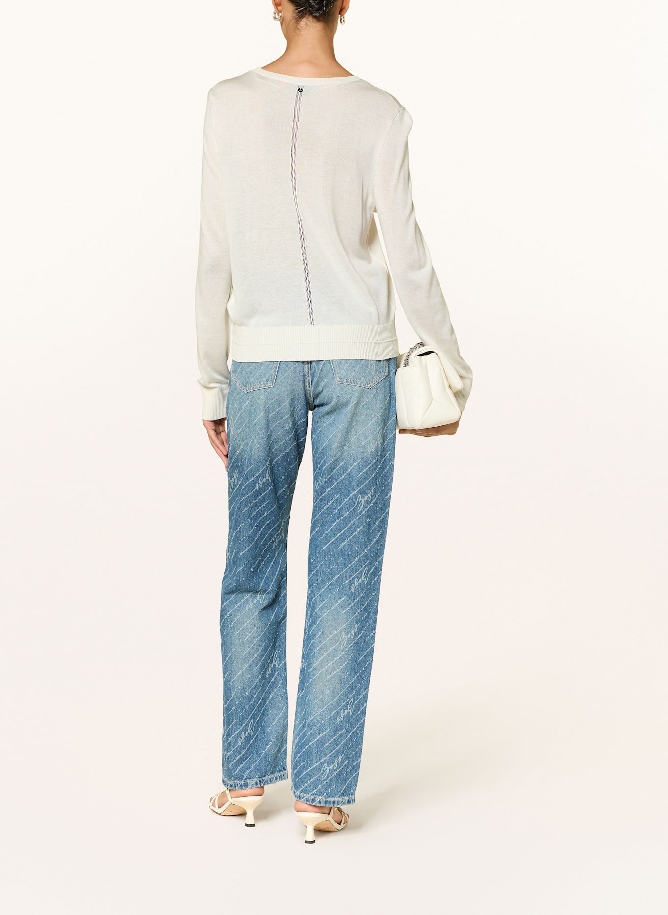 BOSS Strickjacke FIAFFIZZA: WEISS