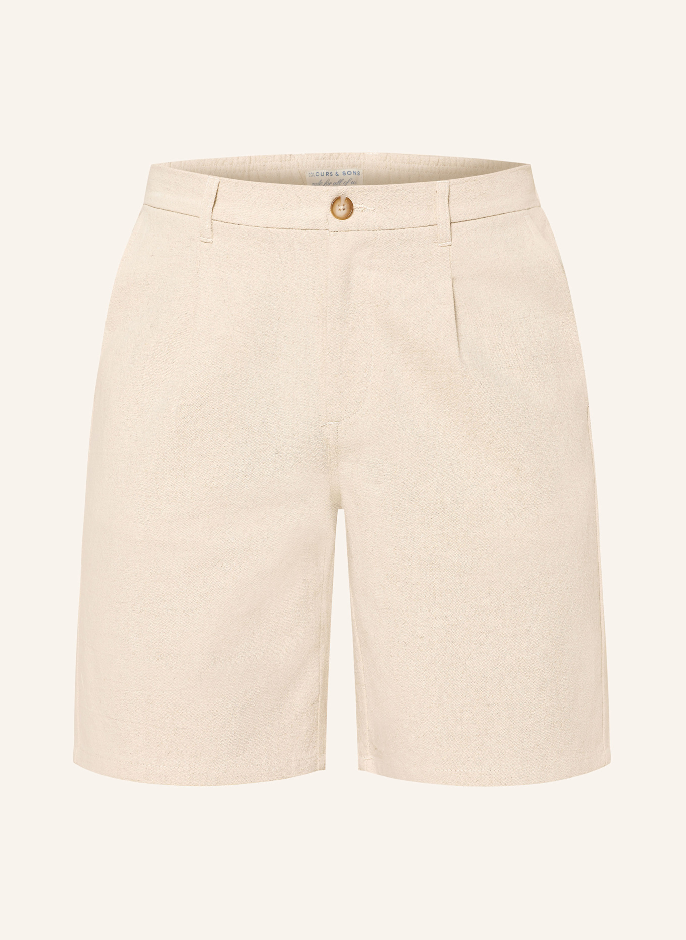 COLOURS & SONS Chino shorts with linen: CREAM