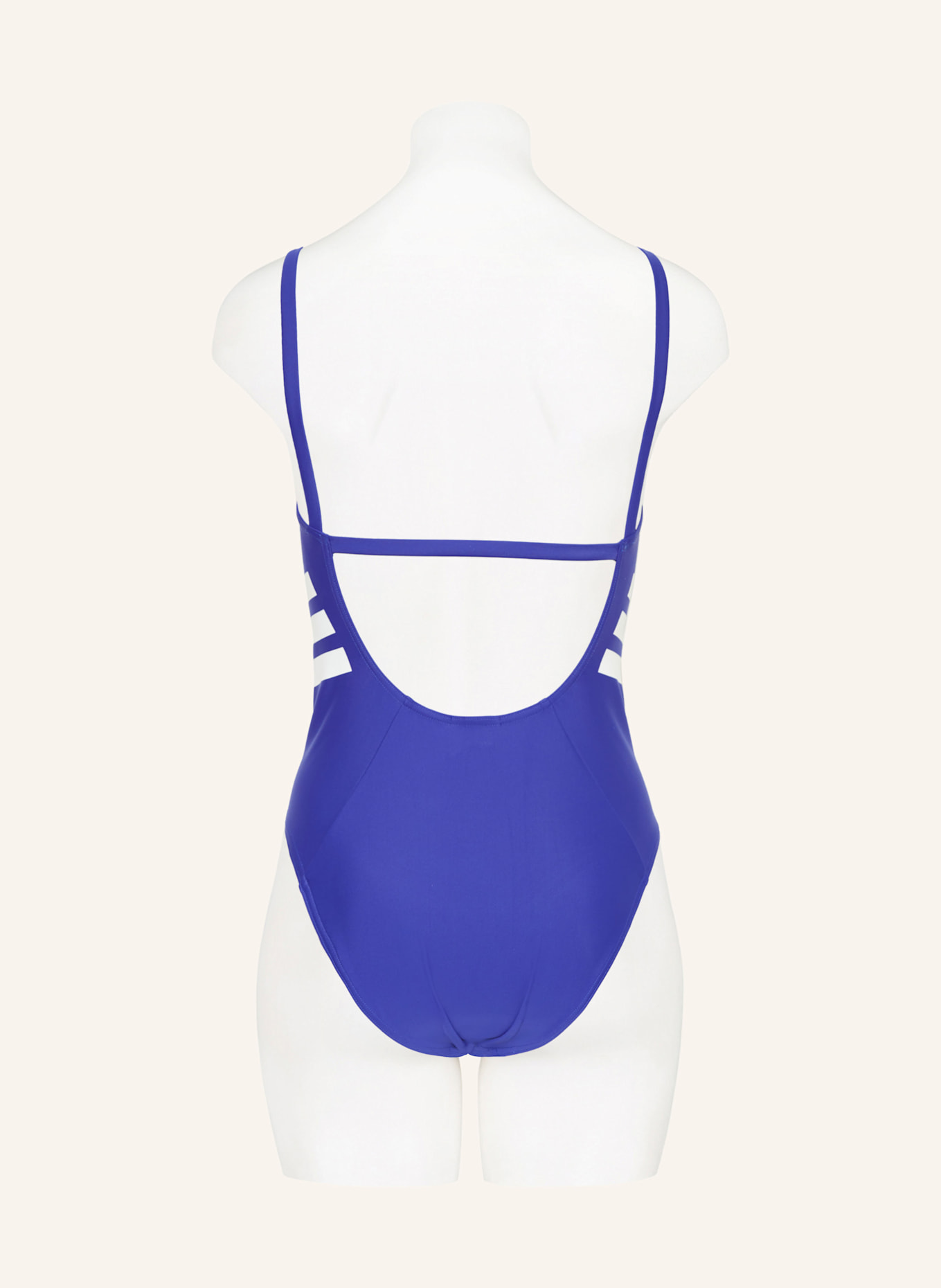 adidas Badeanzug 3 STRIPES U-BACK: BLAU/ WEISS