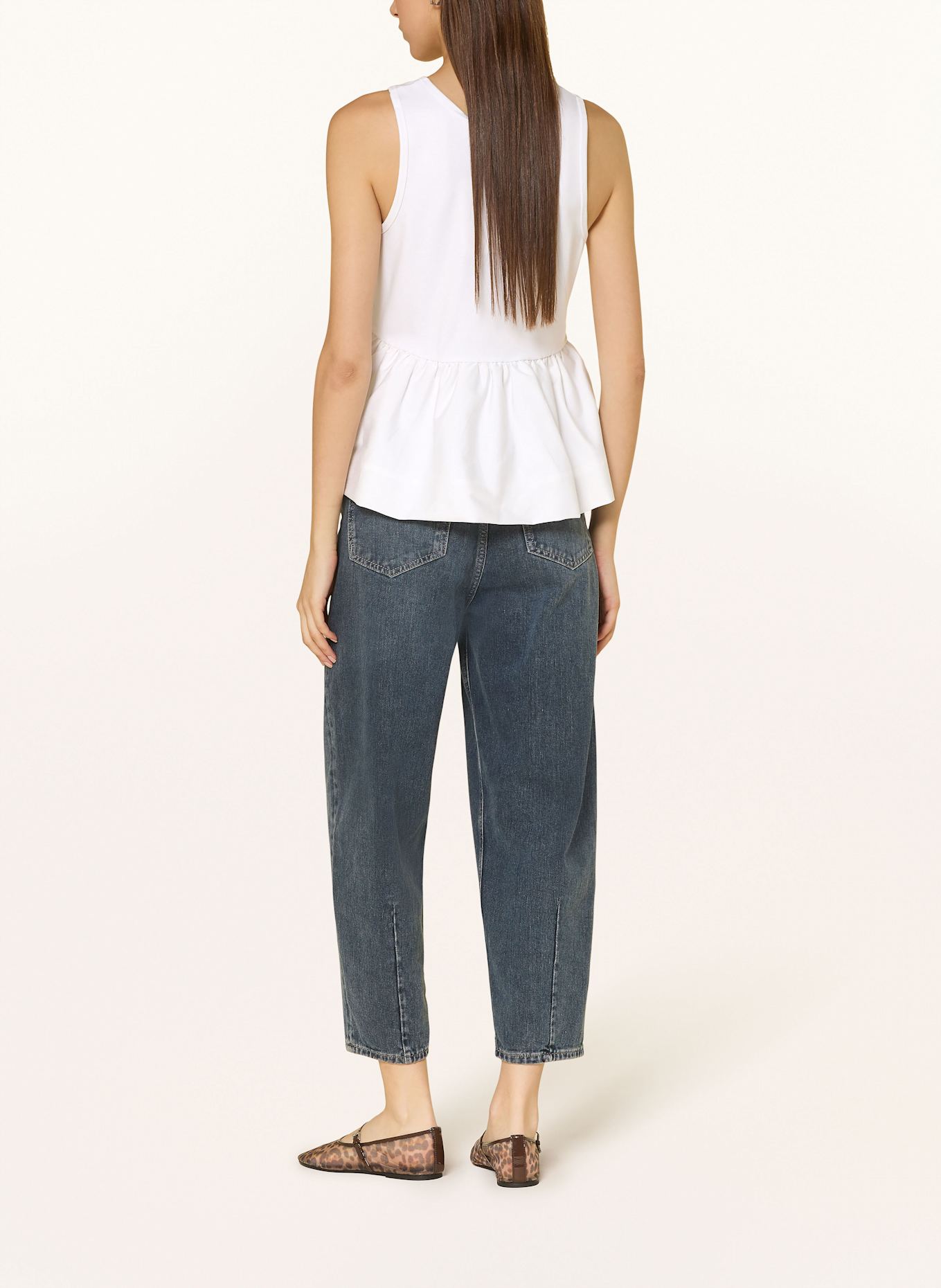 GESTUZ Top GZLANZA im Materialmix: WEISS