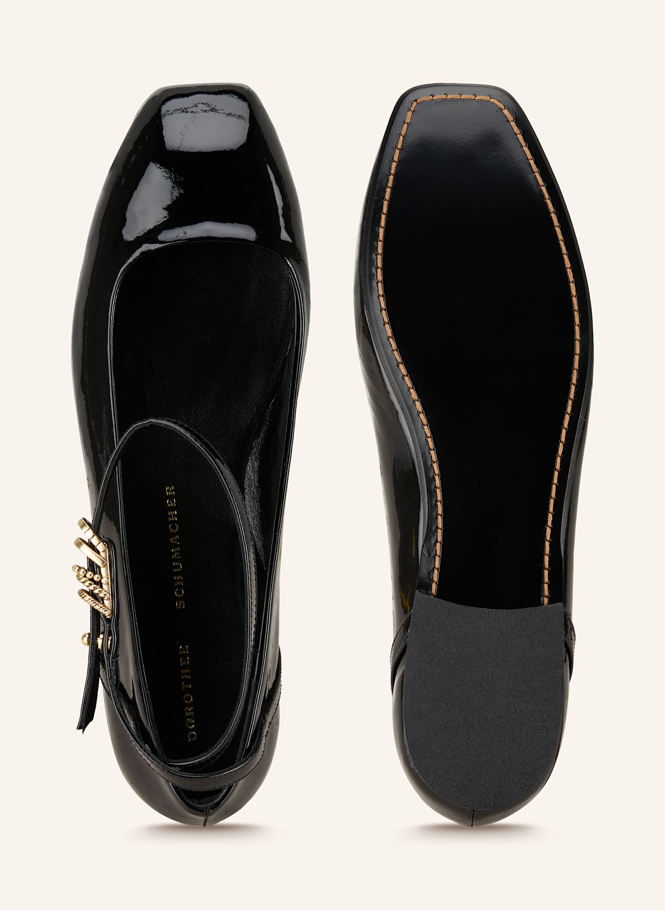 DOROTHEE SCHUMACHER Ballerinas GLOSSY SHINE: SCHWARZ