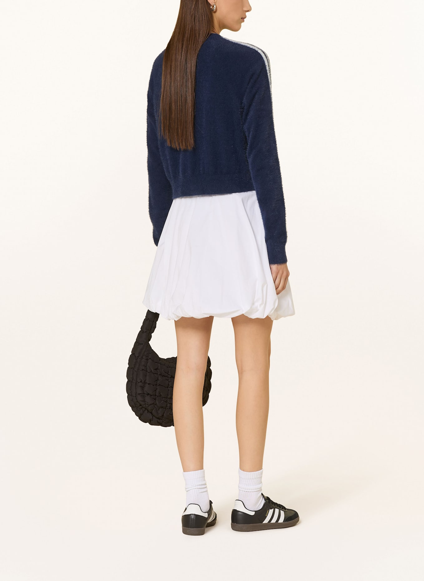 adidas Originals Strickjacke FLUFFY: DUNKELBLAU / WEISS