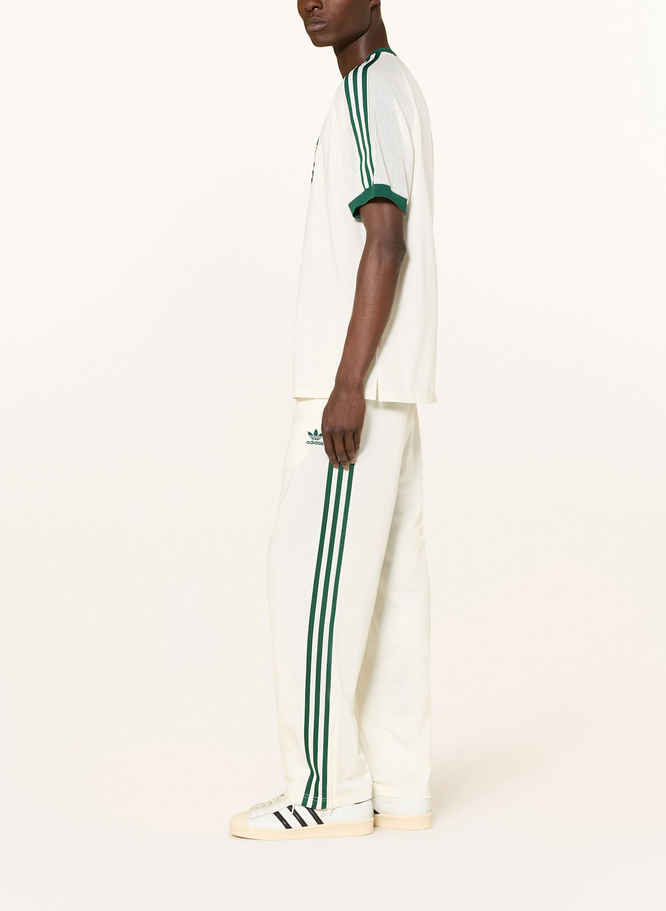 adidas Originals Spodnie dresowe FIREBIRD ADICOLOR CLASSICS: ECRU / CIEMNOZIELONY