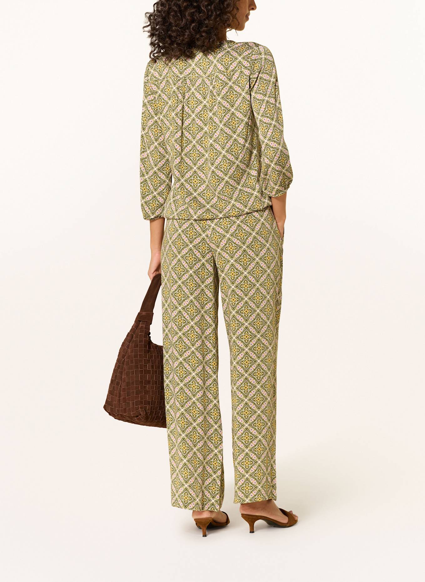 CARTOON Blusenshirt mit 3/4-Arm: OLIV / HELLROSA