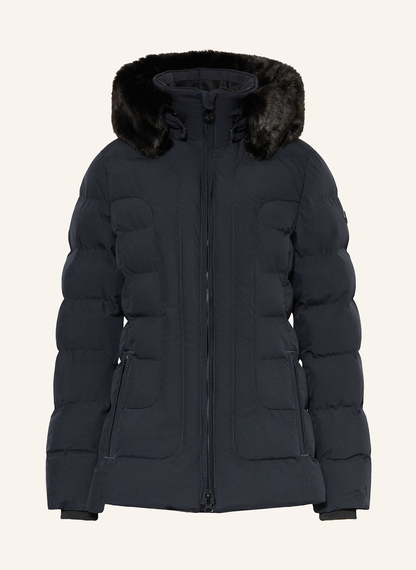 WELLENSTEYN Steppjacke BELVITESSE MEDIUM mit DUPONT™ SORONA®-Isolierung und abnehmbarem Kunstpelz: DUNKELBLAU