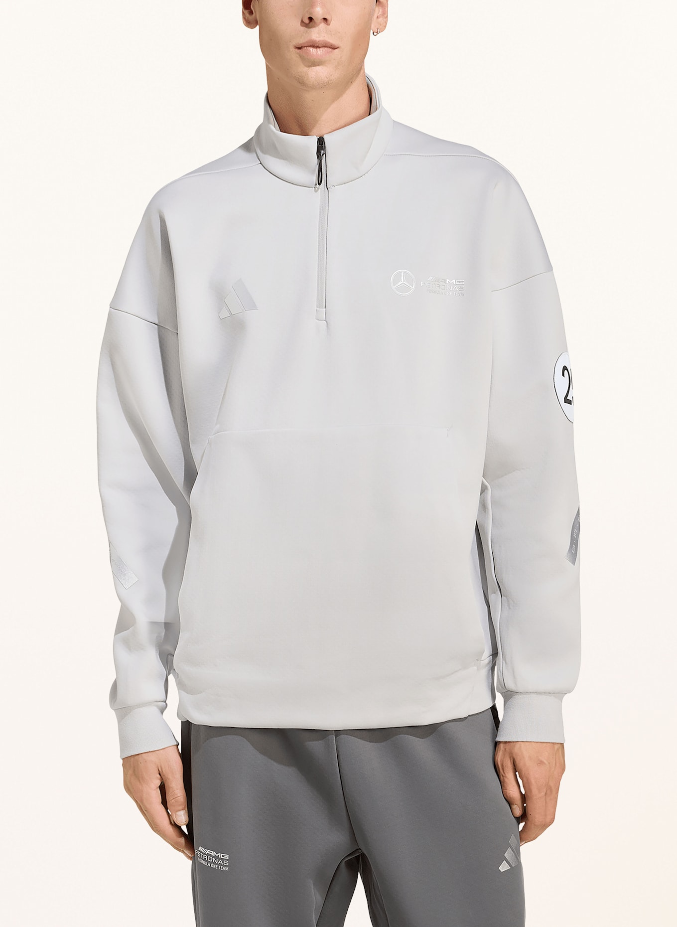 adidas Sweat-Troyer MERCEDES - AMG PETRONAS FORMULA ONE TEAM SILVER ARROWS: BLAUGRAU