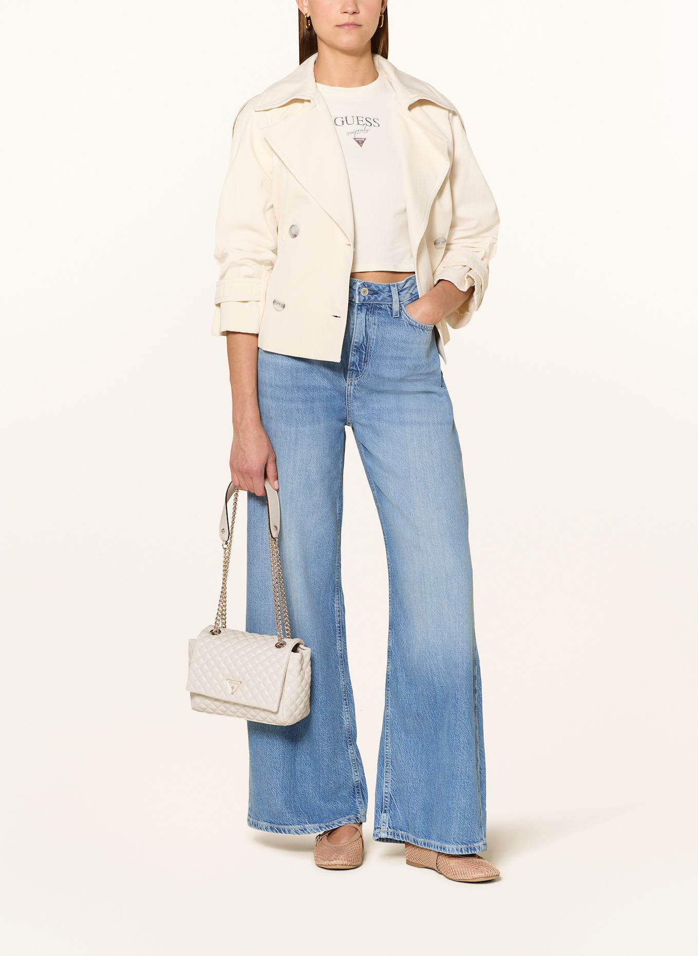 GUESS Umhängetasche EVERLEE: CREME