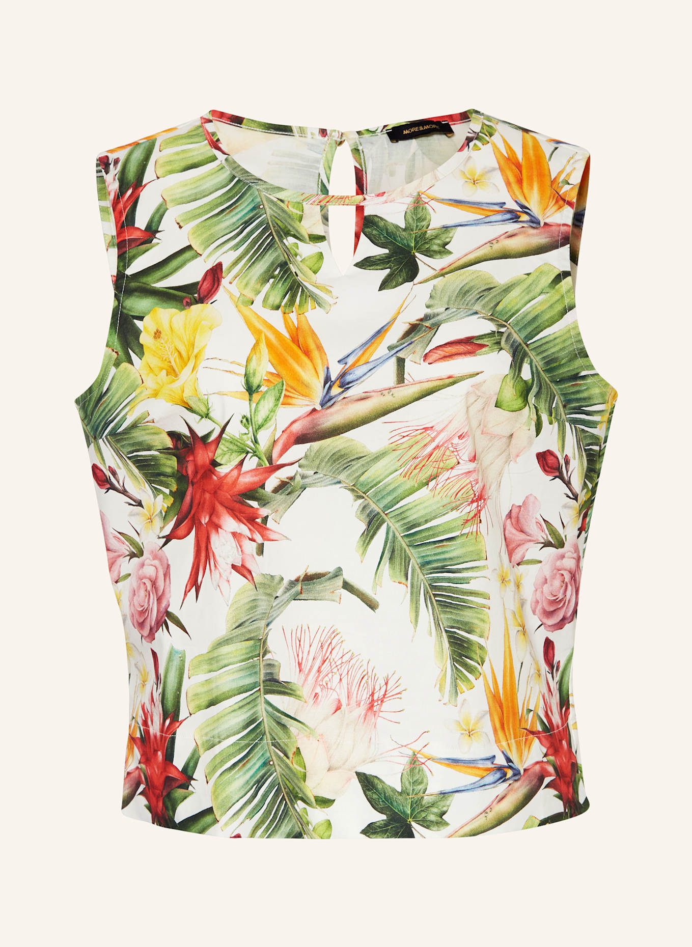 MORE & MORE Bluzka bez rękawów: BIAŁY / ZIELONY / CZERWONY