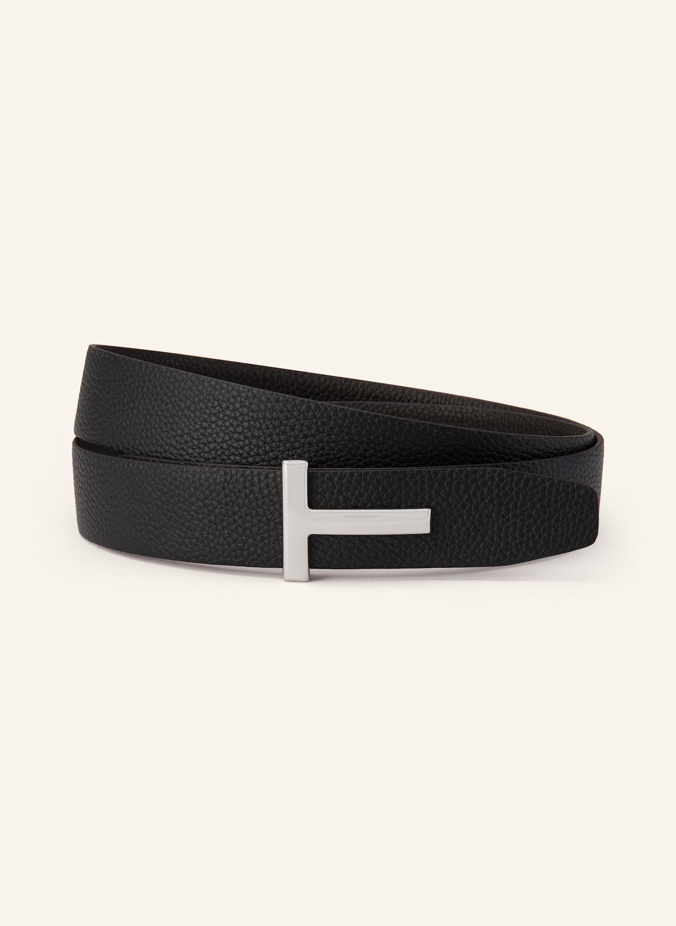 TOM FORD Ledergürtel zum Wenden: DUNKELBRAUN/ SCHWARZ