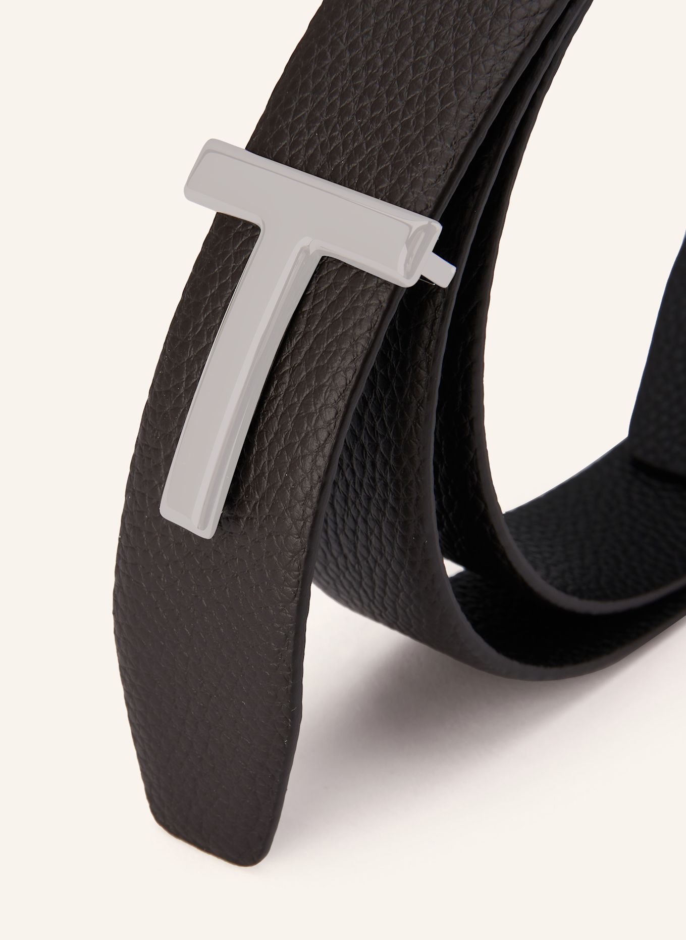 TOM FORD Ledergürtel zum Wenden: DUNKELBRAUN/ SCHWARZ