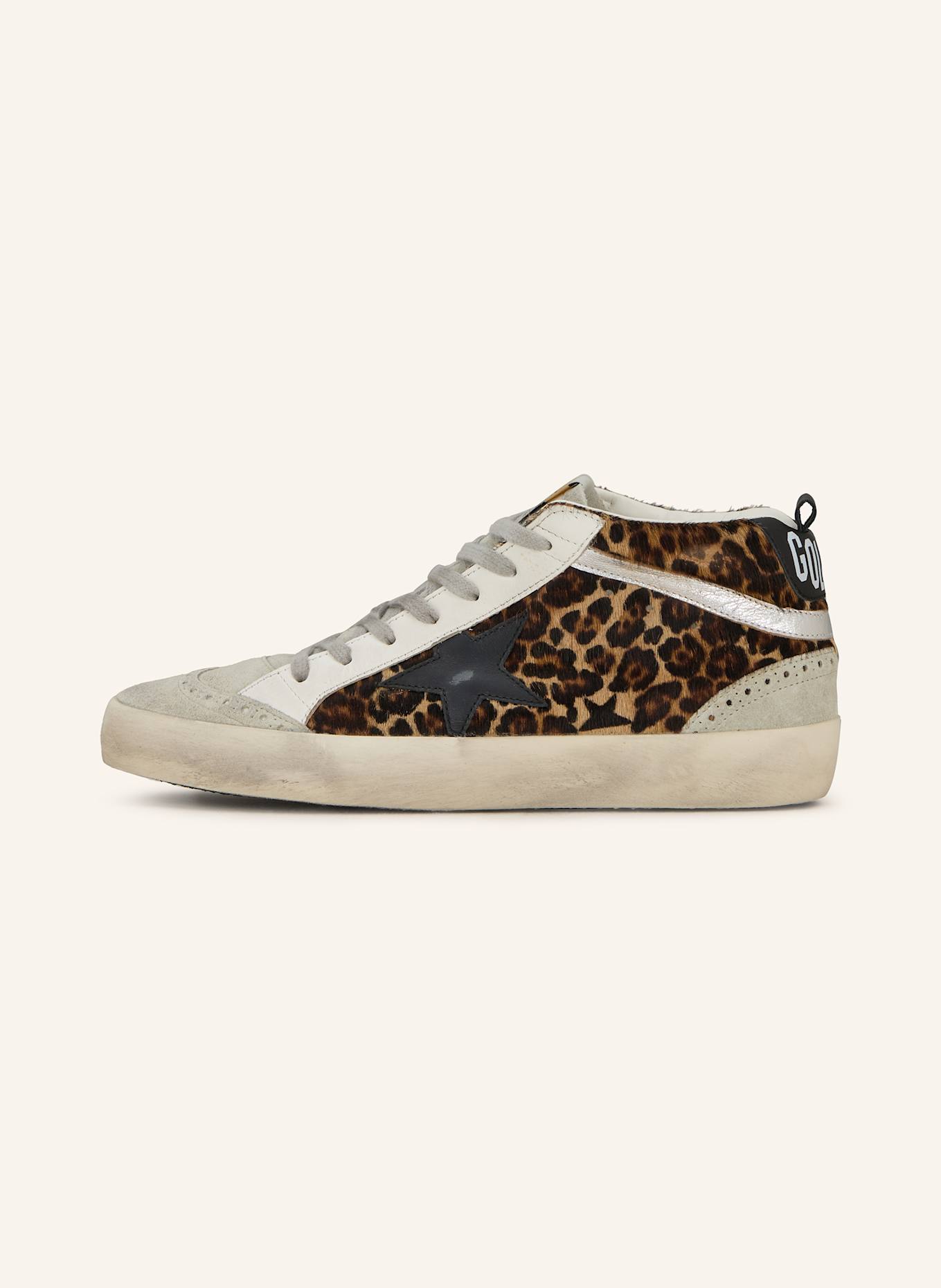 GOLDEN GOOSE Hightop-Sneaker MID STAR: HELLGRAU / DUNKELBRAUN / BEIGE
