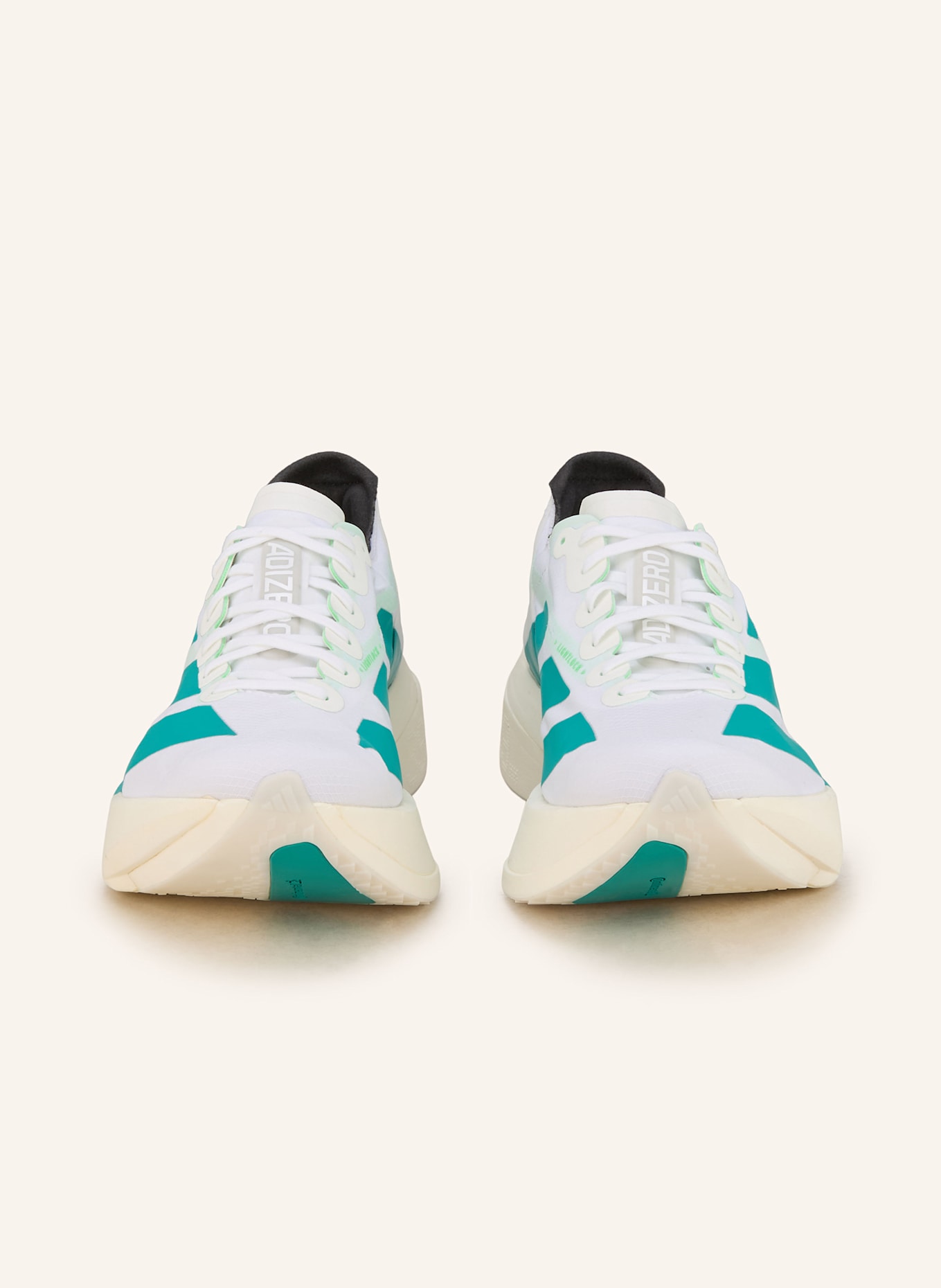 adidas ADIZERO ADIOS PRO 4 LAUFSCHUH: WEISS/ GRÜN