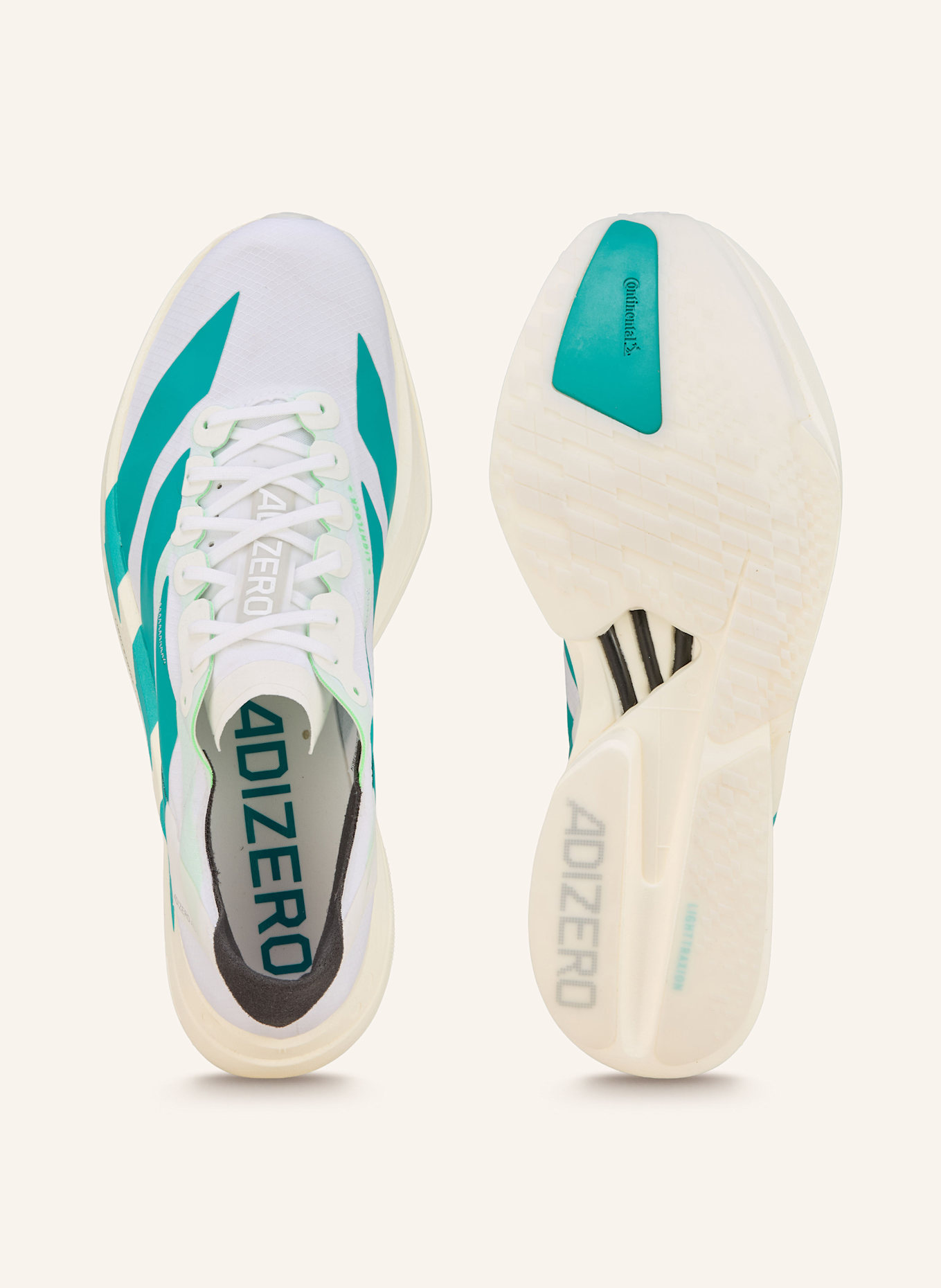 adidas ADIZERO ADIOS PRO 4 LAUFSCHUH: WEISS/ GRÜN