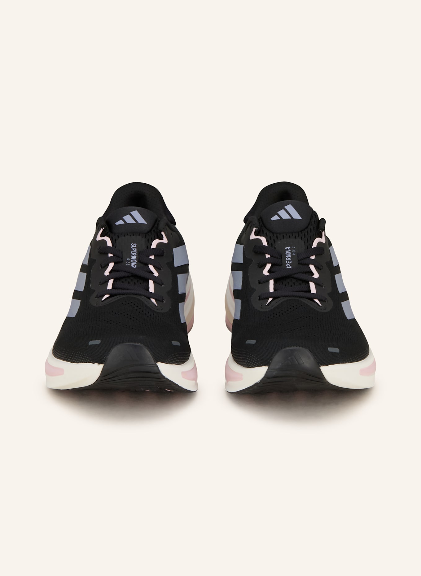 adidas SUPERNOVA RISE 2 LAUFSCHUH: SCHWARZ/ HELLLILA