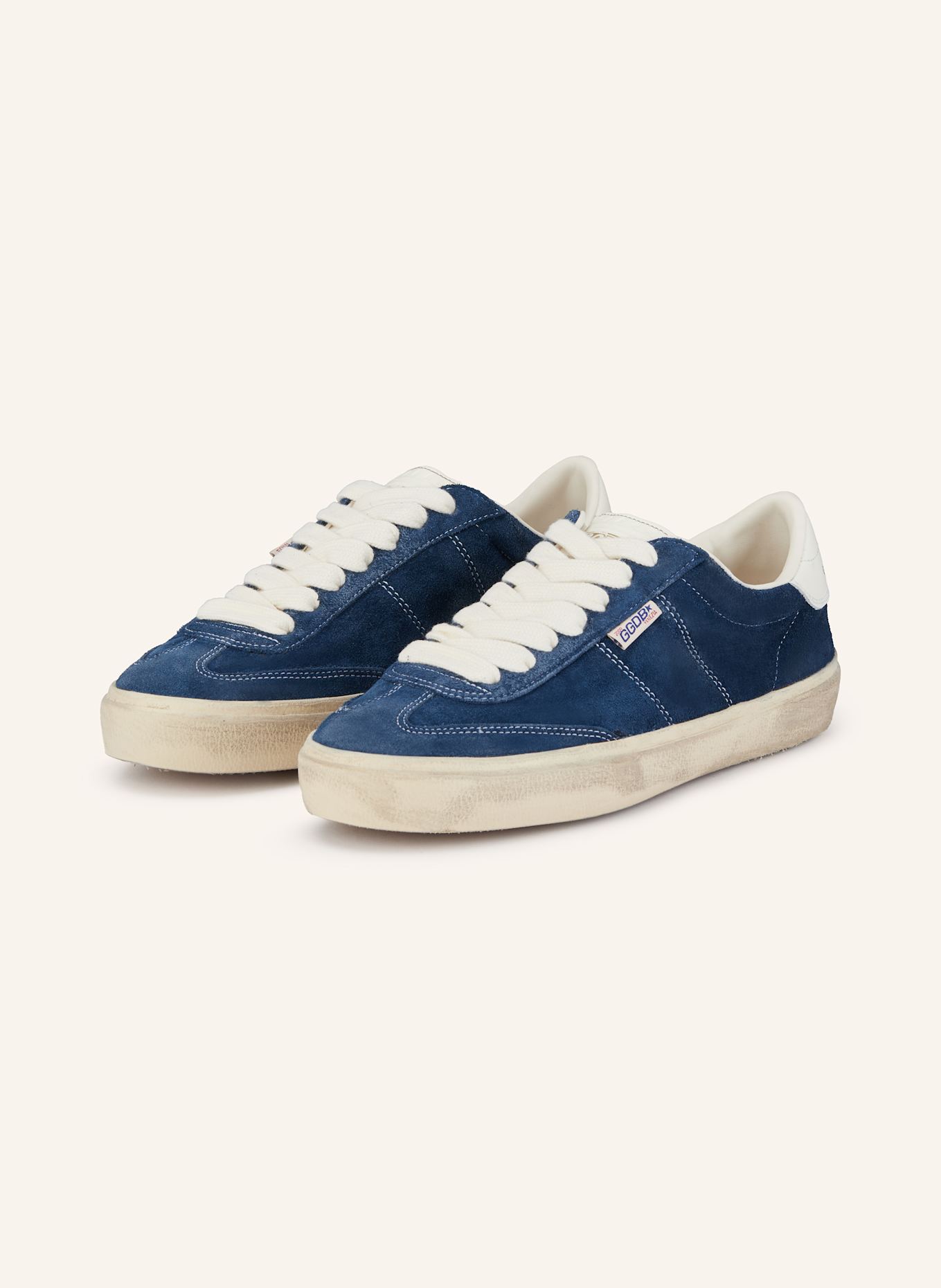 GOLDEN GOOSE Sneaker SOUL STAR: ECRU/ DUNKELBLAU