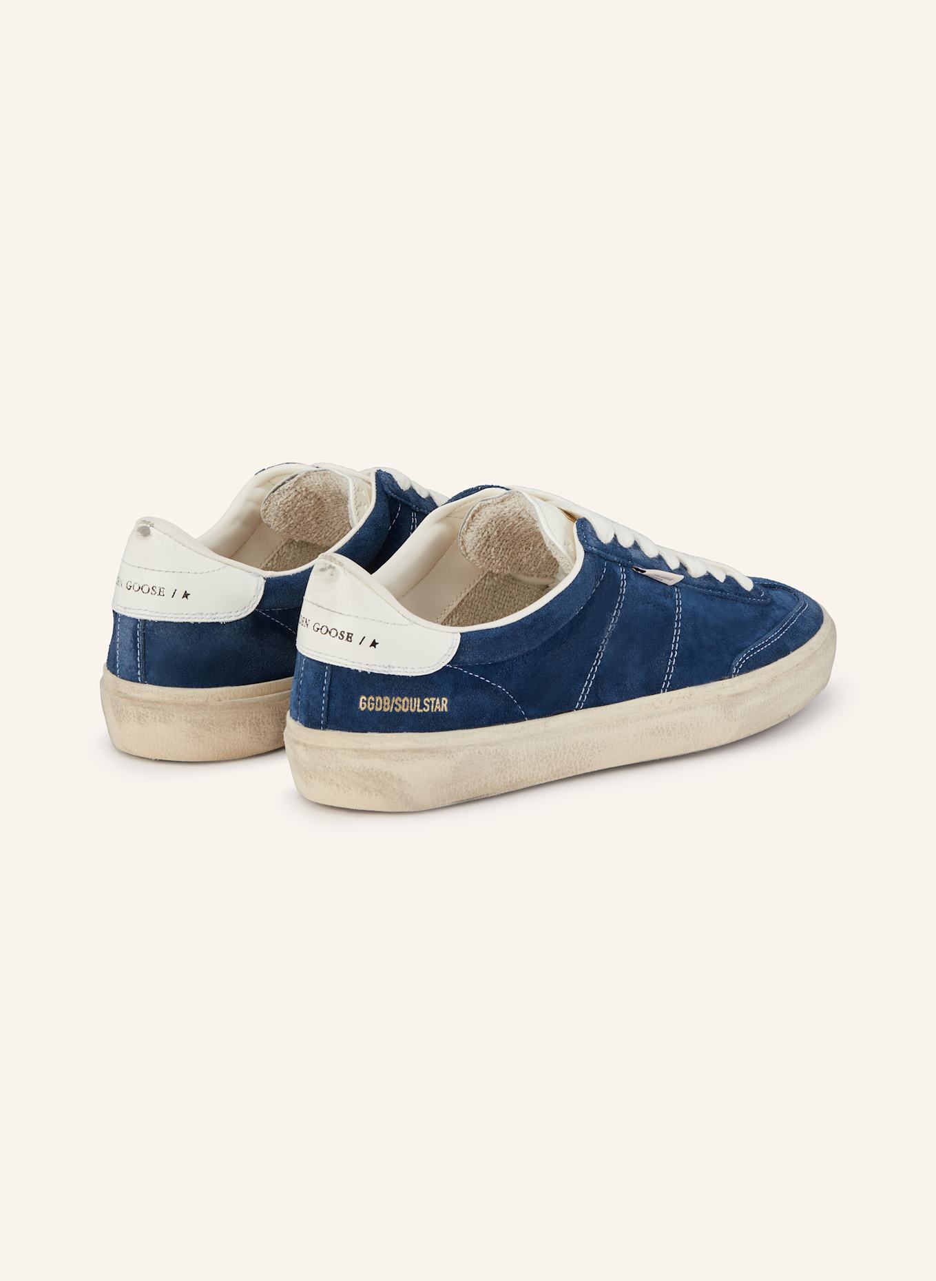 GOLDEN GOOSE Sneaker SOUL STAR: ECRU/ DUNKELBLAU