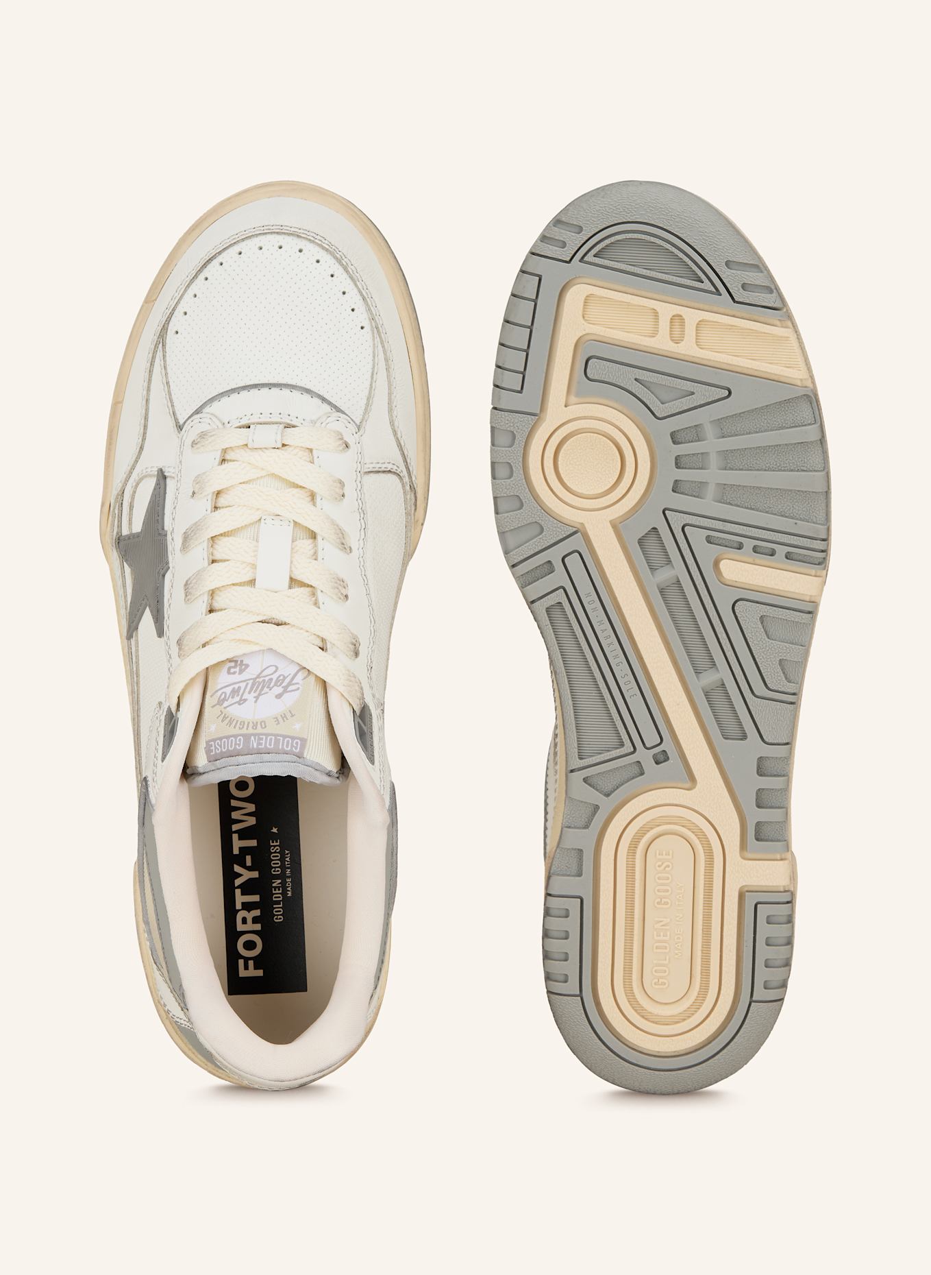 GOLDEN GOOSE Sneaker FORTY2: ECRU/ GRAU