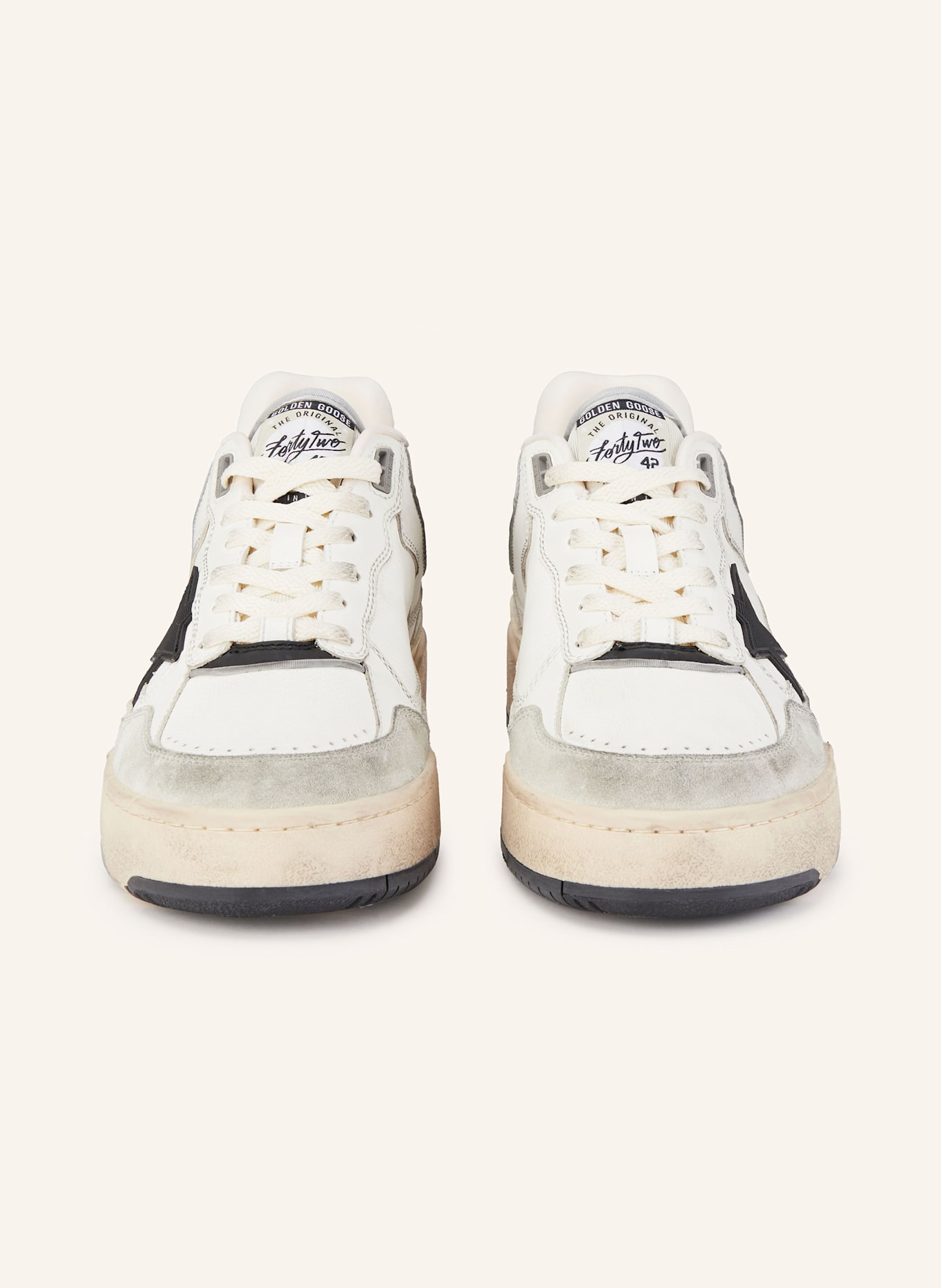 GOLDEN GOOSE Sneaker FORTY2: WEISS/ HELLGRAU/ SCHWARZ