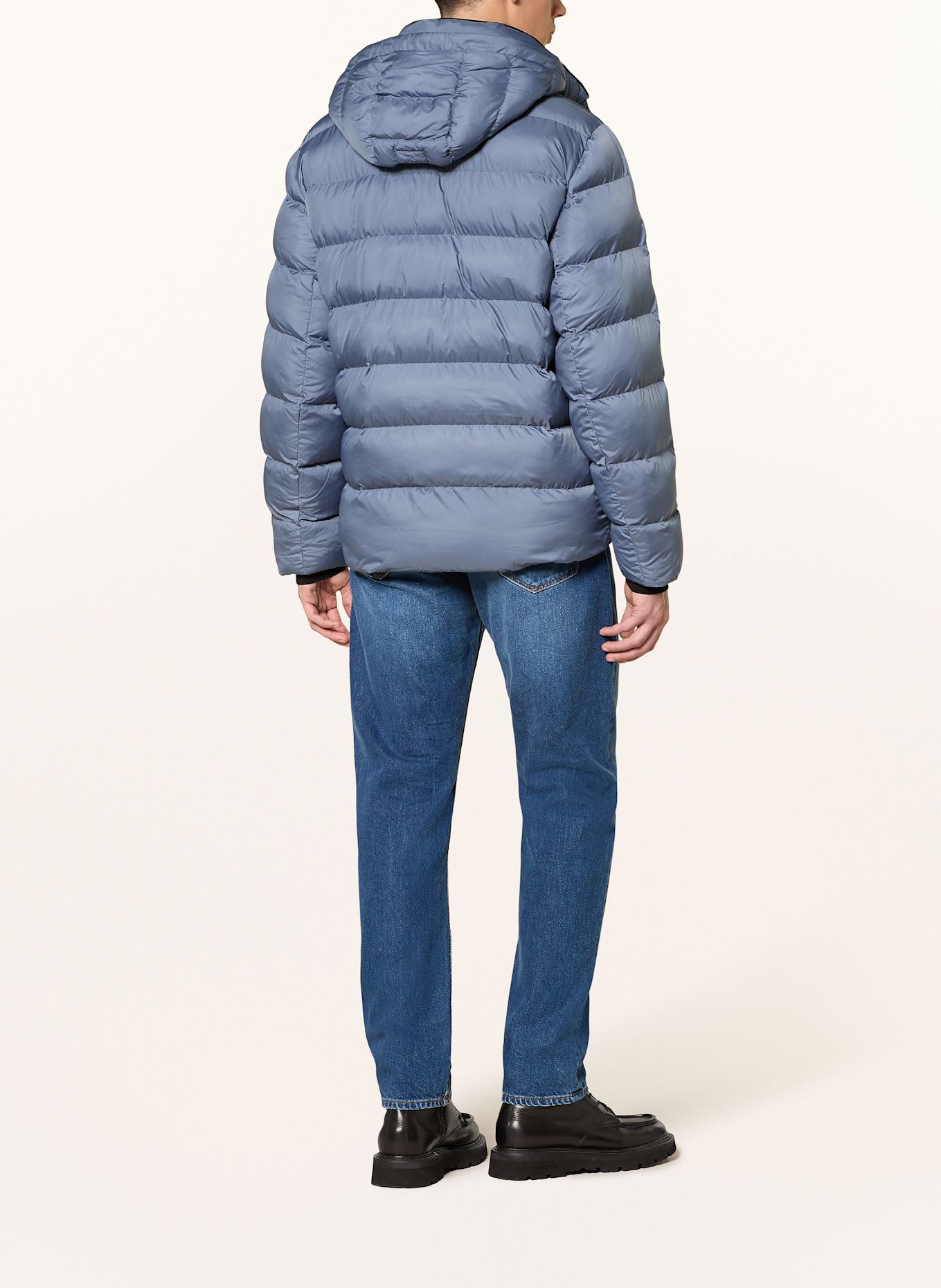 WELLENSTEYN Steppjacke BLACKBIRD mit DUPONT™ SORONA®-Isolierung und abnehmbarer Kapuze: BLAUGRAU