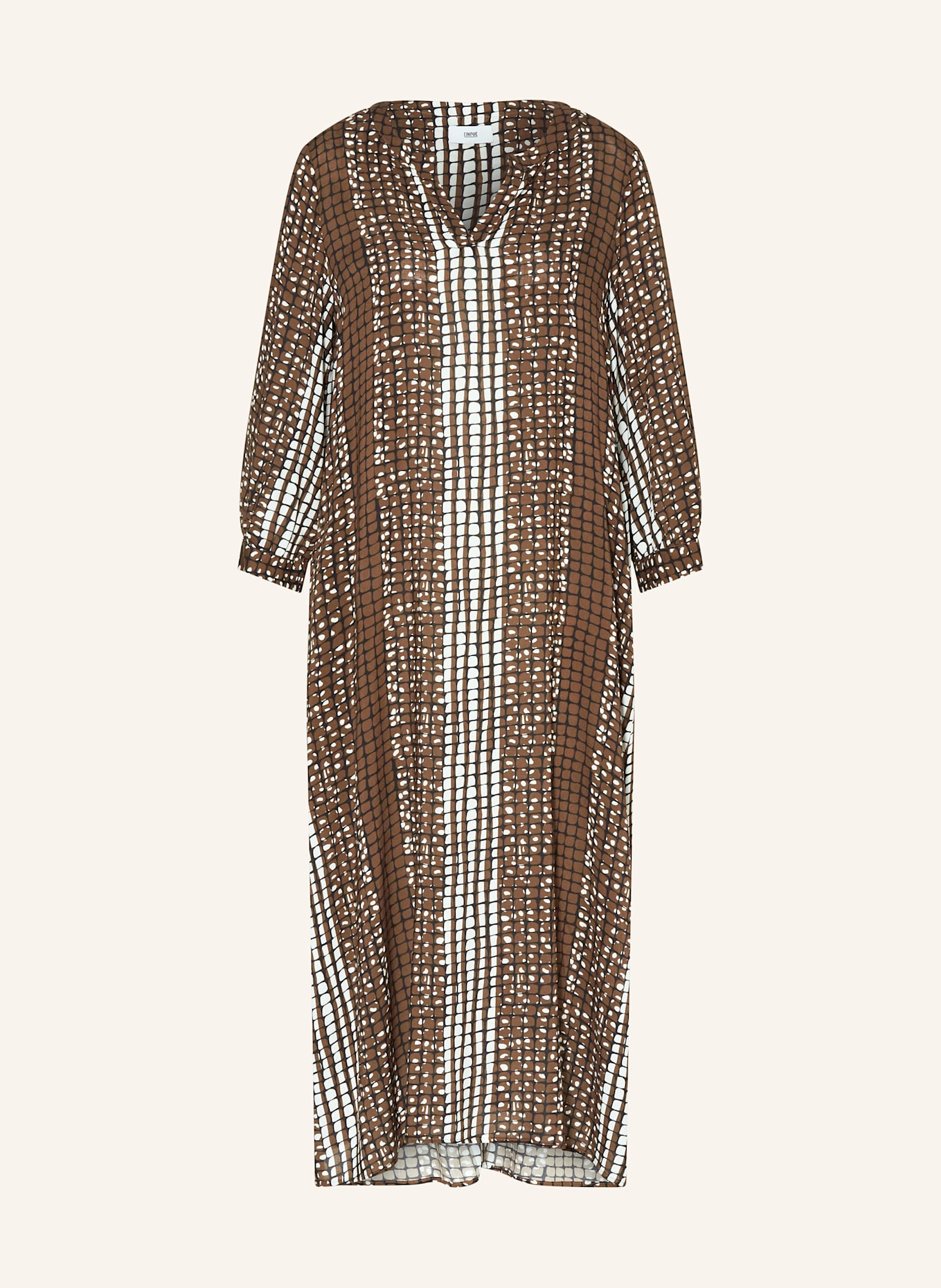 CINQUE Kleid CIDALE mit 3/4-Arm: BRAUN / WEISS / SCHWARZ