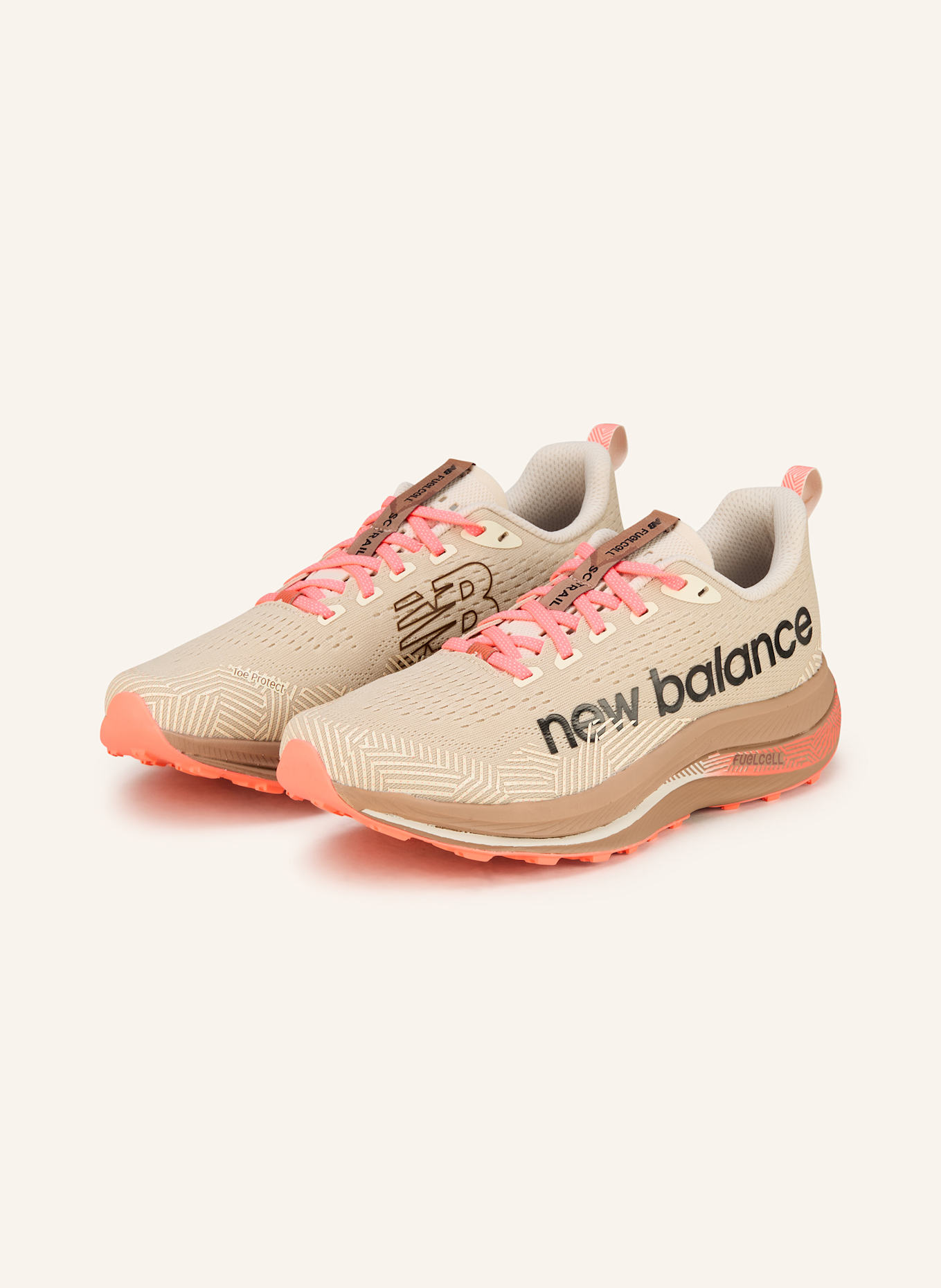 new balance Trailrunning-Schuhe FUELCELL SUPERCOMP: BEIGE/ NEONROT/ BRAUN
