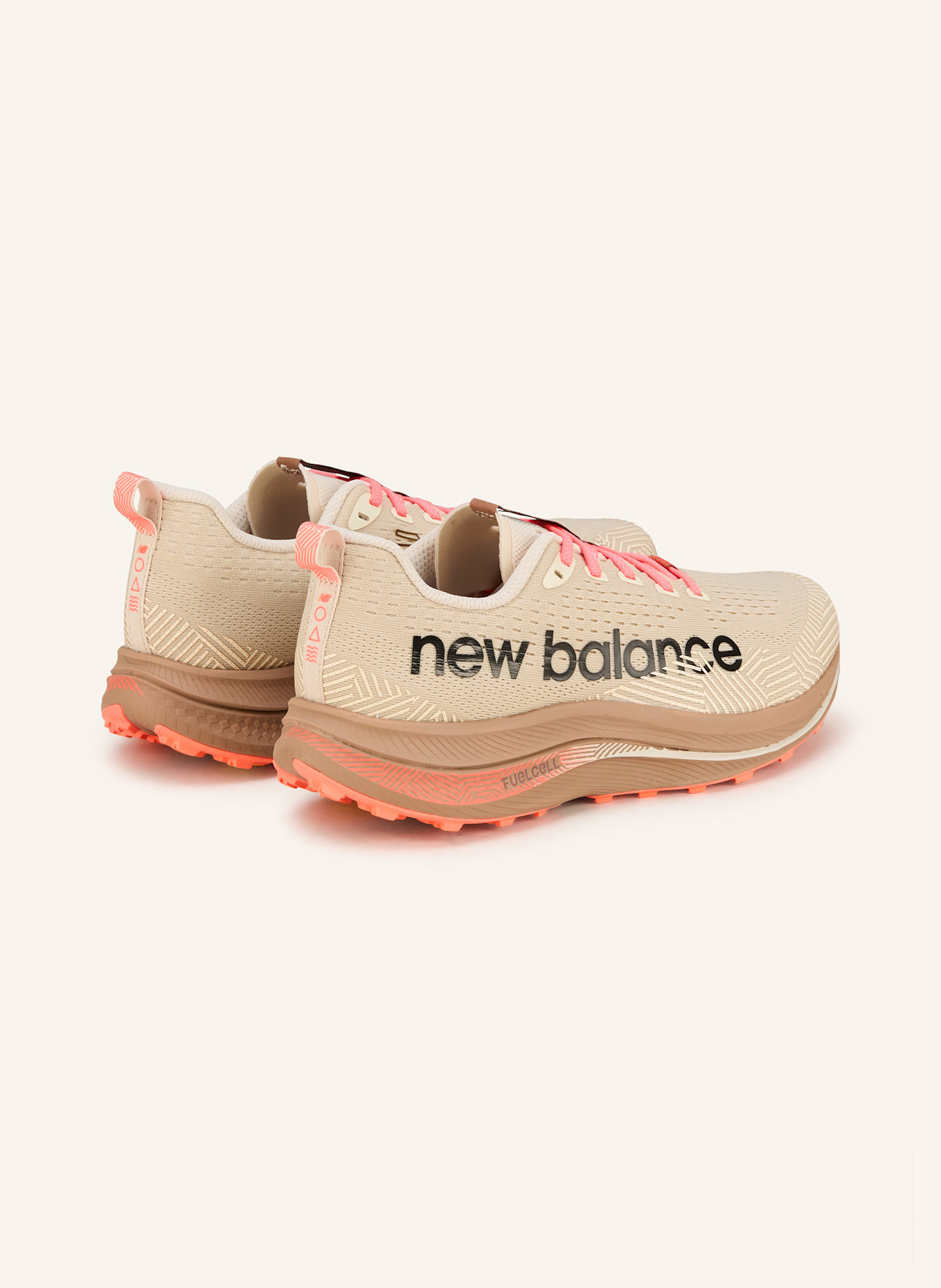 new balance Trailrunning-Schuhe FUELCELL SUPERCOMP: BEIGE/ NEONROT/ BRAUN