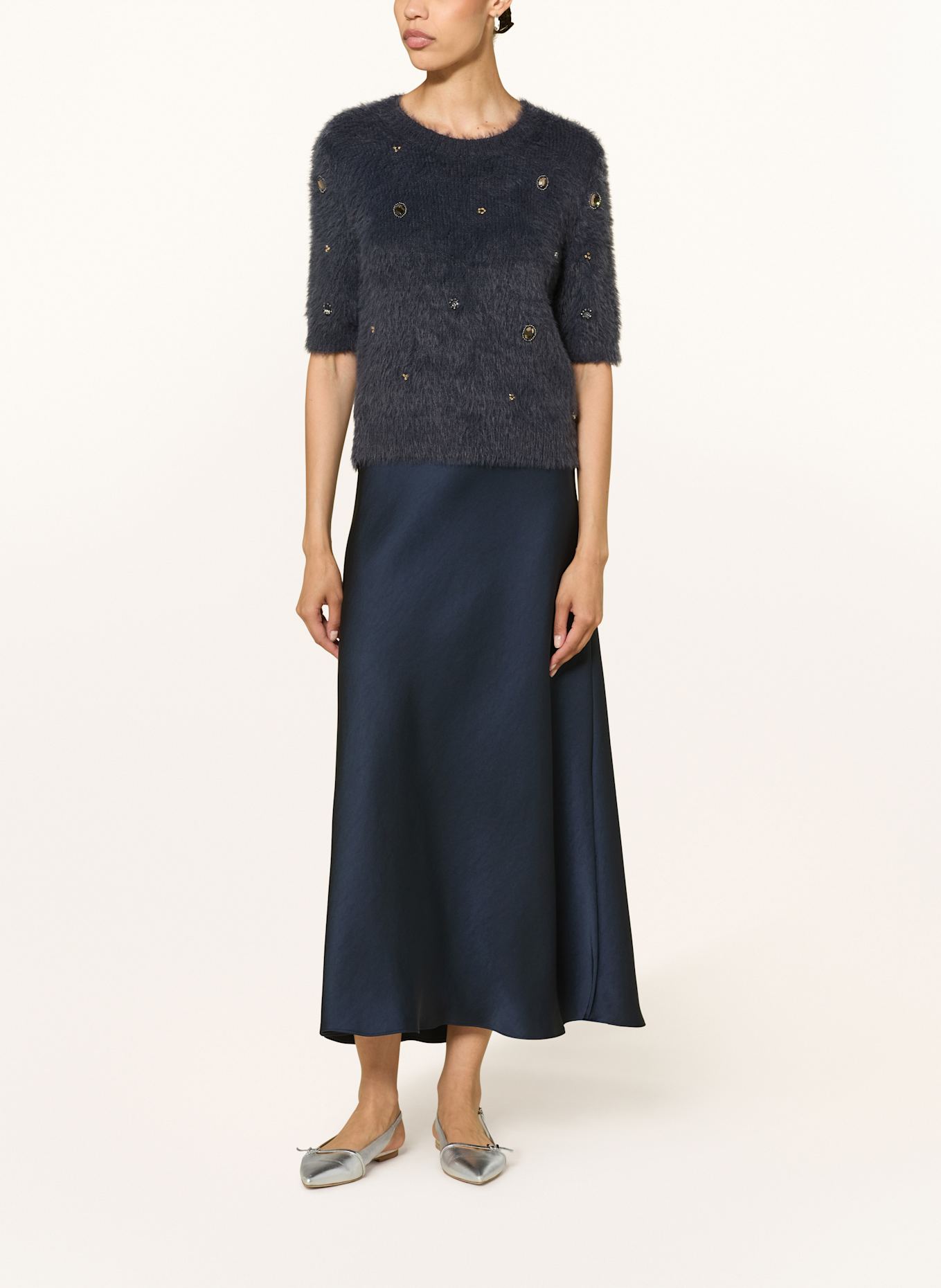 LUISA CERANO Satinrock: DUNKELBLAU