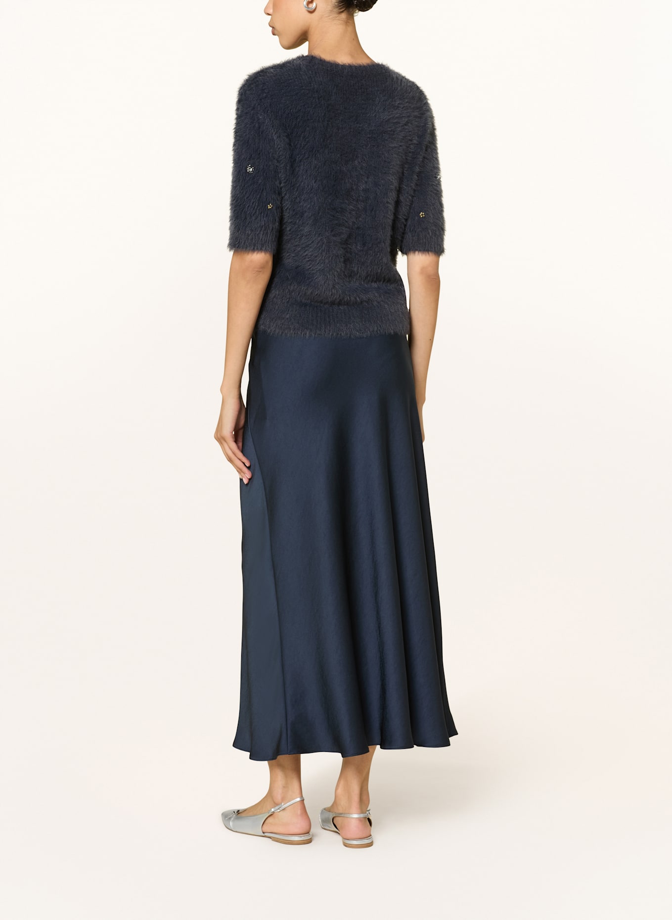 LUISA CERANO Satinrock: DUNKELBLAU