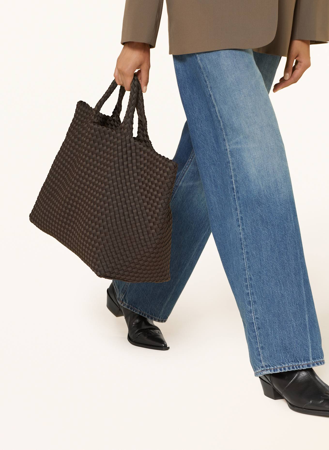 Naghedi Handbag ST BARTHS LARGE with pouch: DARK BROWN