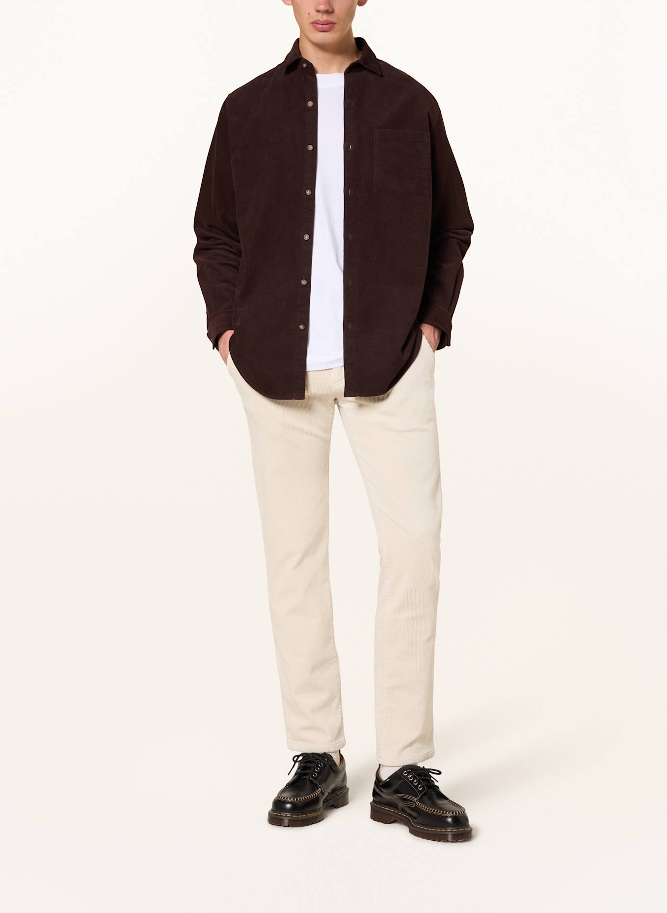 PAUL Cordhemd Comfort Fit: DUNKELBRAUN