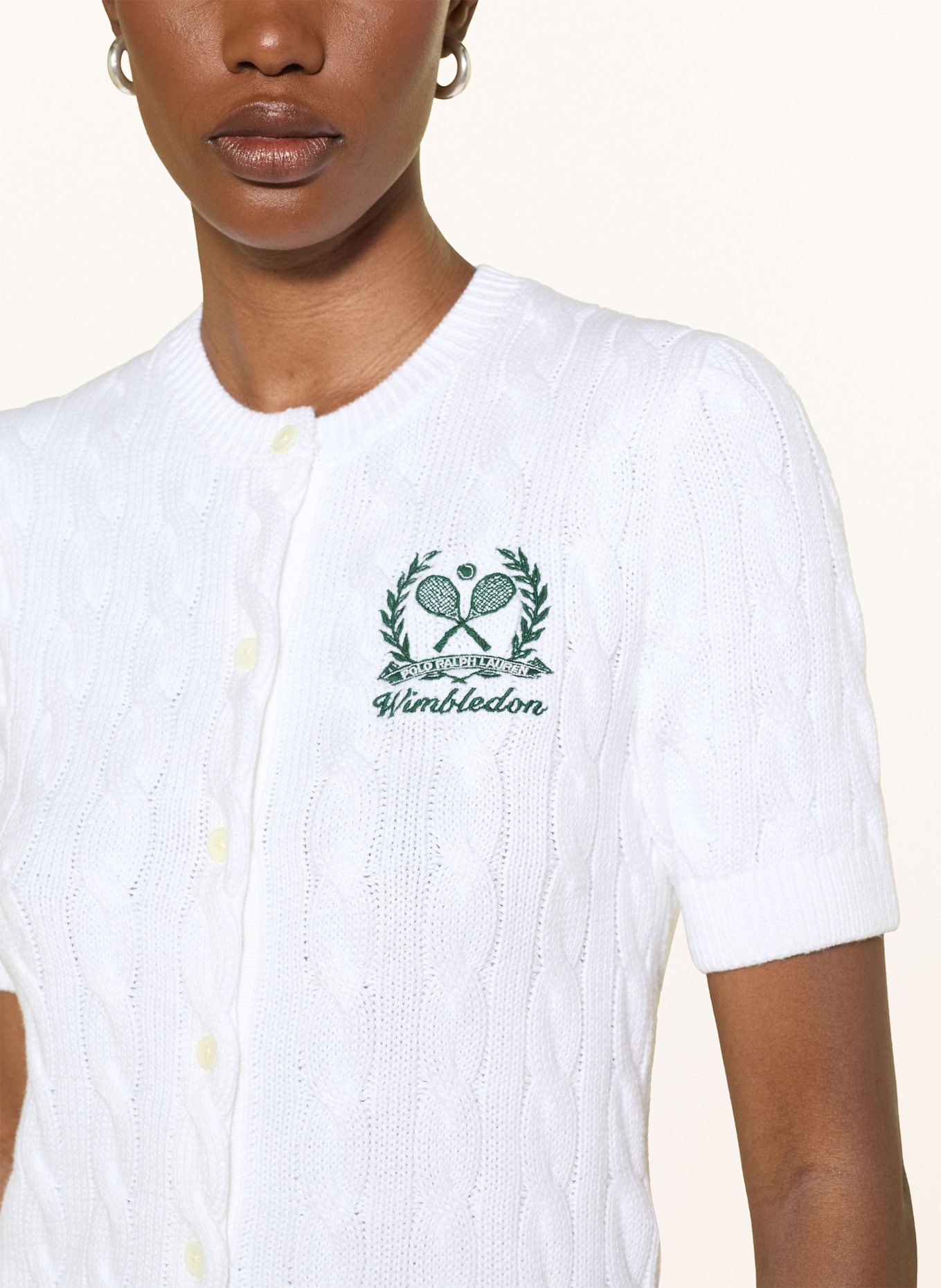 ombré-effect polo shirt Kardigan: BIAŁY