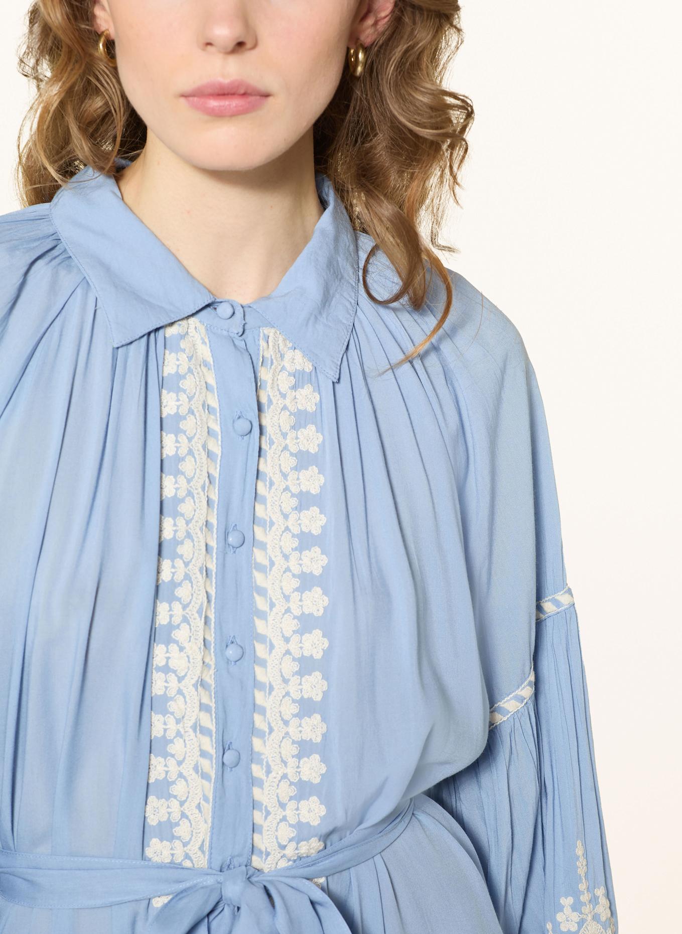 MISS JUNE Hemdblusenkleid mit Pailletten: HELLBLAU