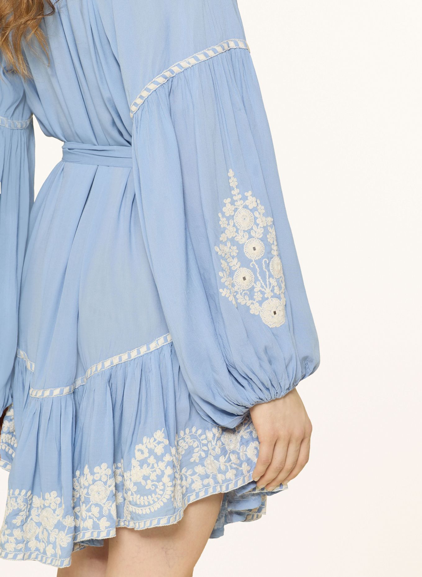 MISS JUNE Hemdblusenkleid mit Pailletten: HELLBLAU