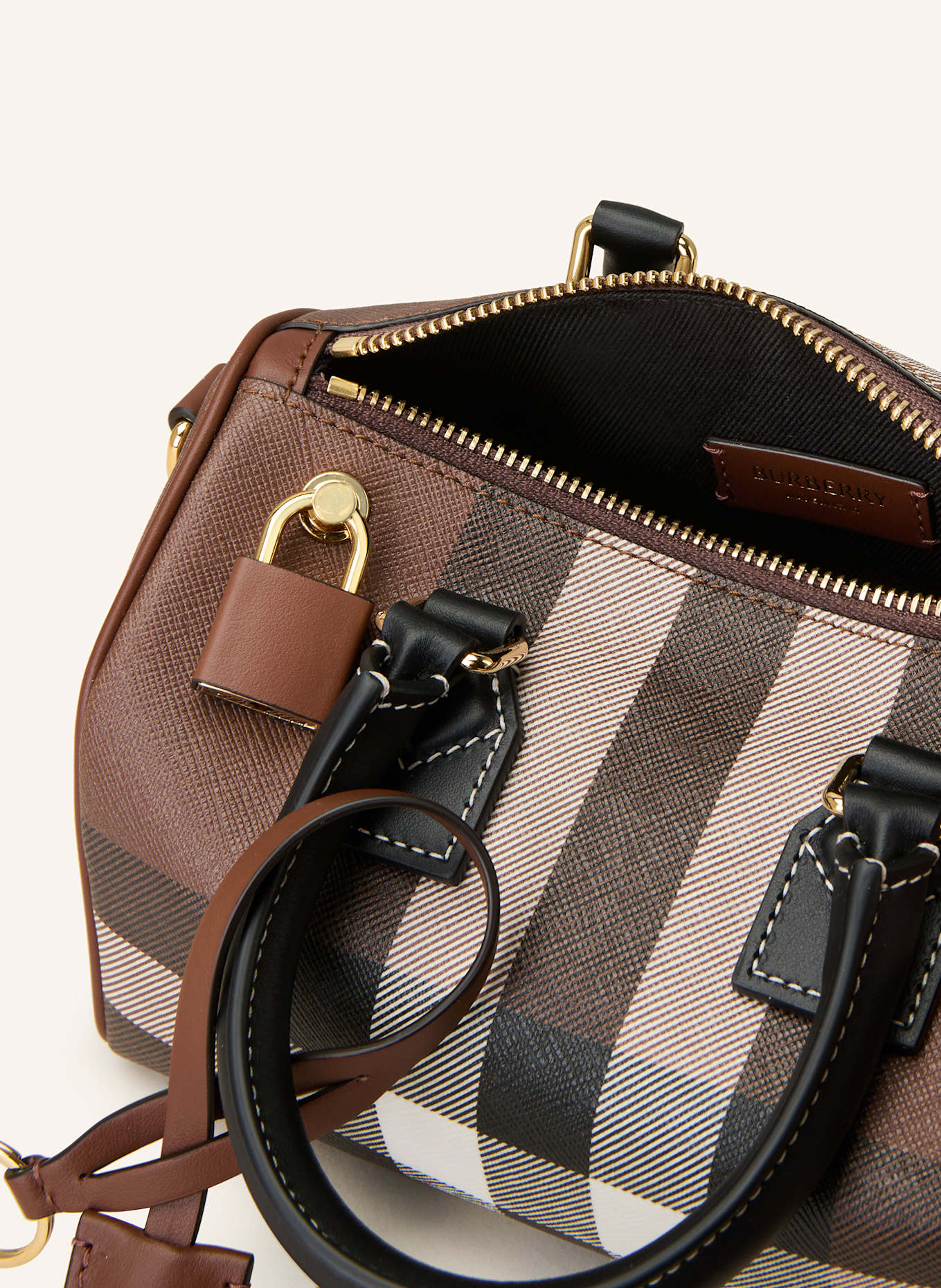 BURBERRY Umhängetasche: BRAUN / SCHWARZ