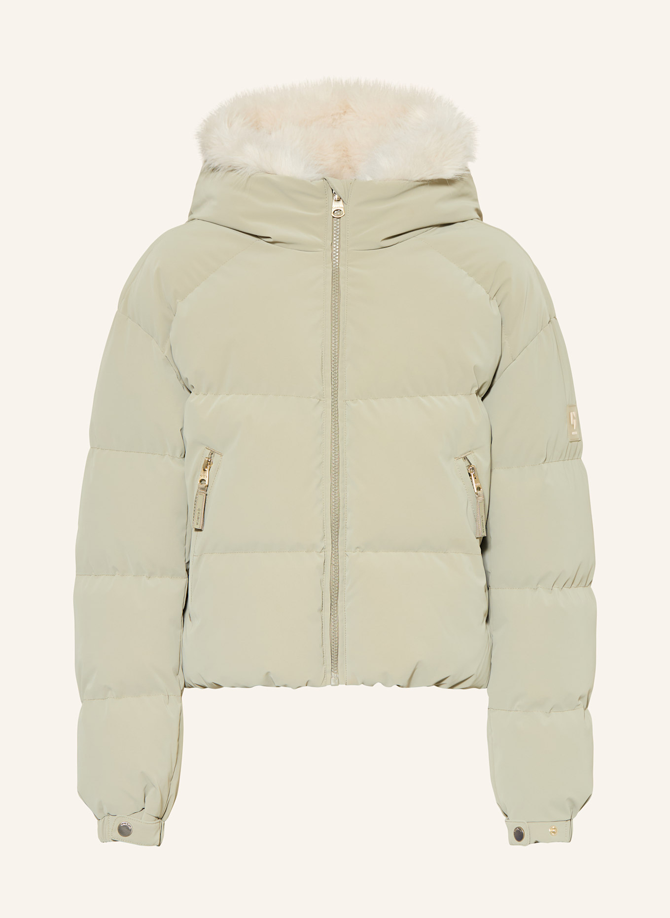 GARCIA Steppjacke mit Kunstpelz: BEIGE
